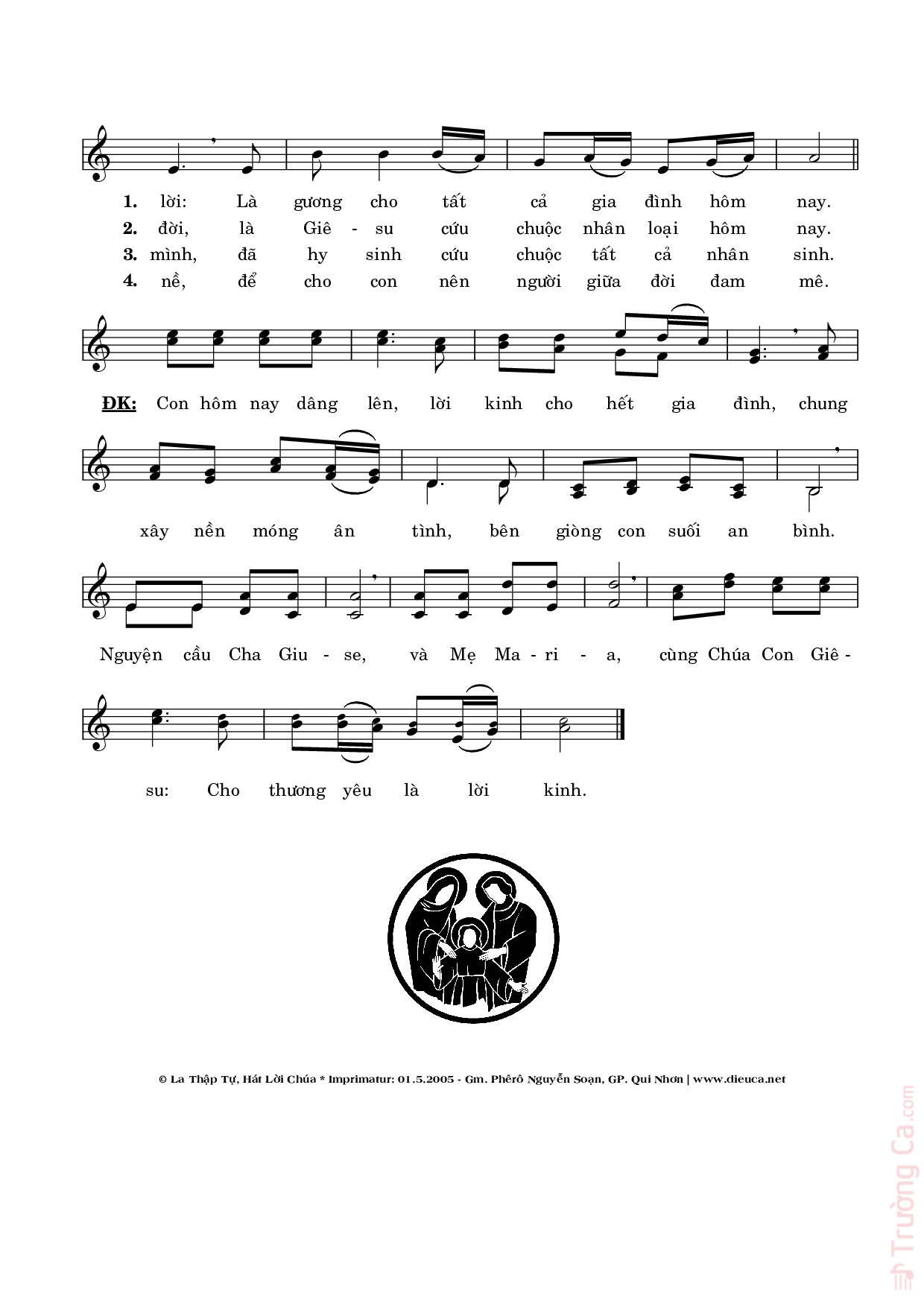 Page 2 of Sheet music PDF Lời Kinh Cho Gia Đình - La Thập Tự