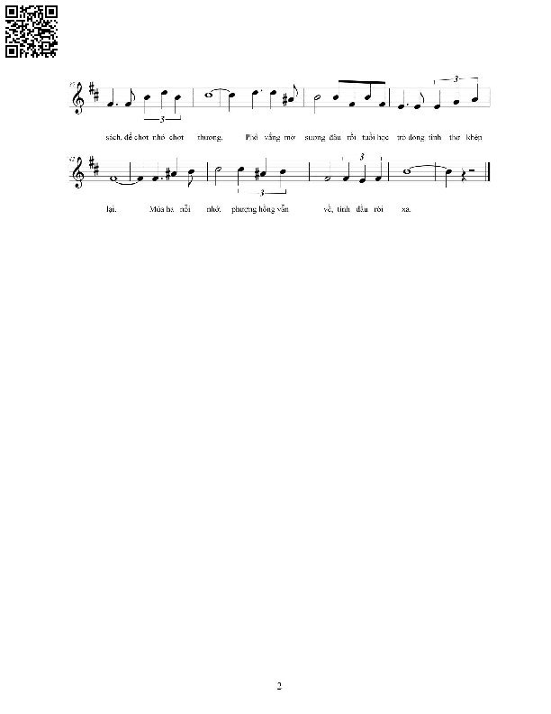 Page 2 of Sheet music PDF Hạ nhớ - Vi Tuấn Đại