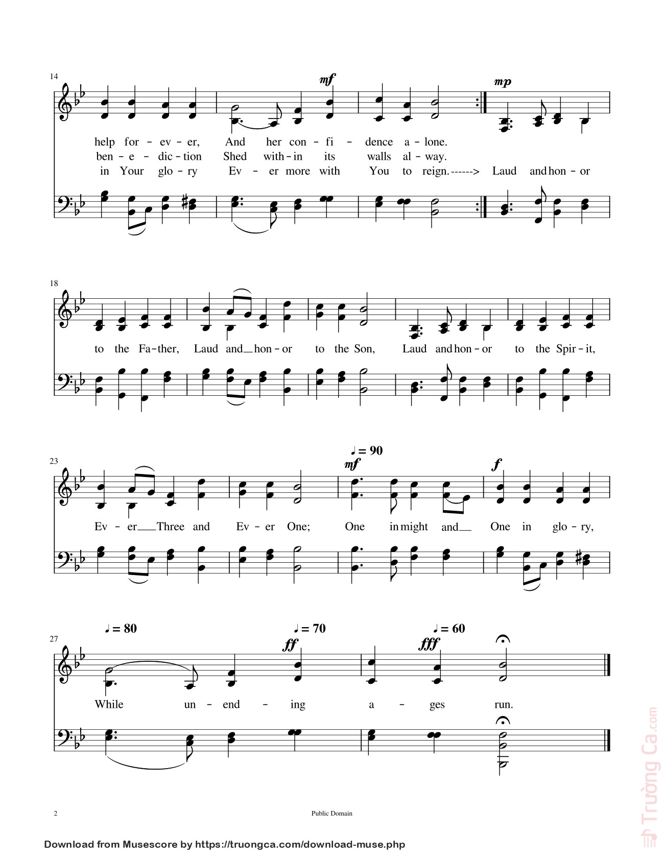 Page 2 of Sheet music PDF Christ Is Made the Sure Foundation (Unser Herrscher) - Joachim Neander