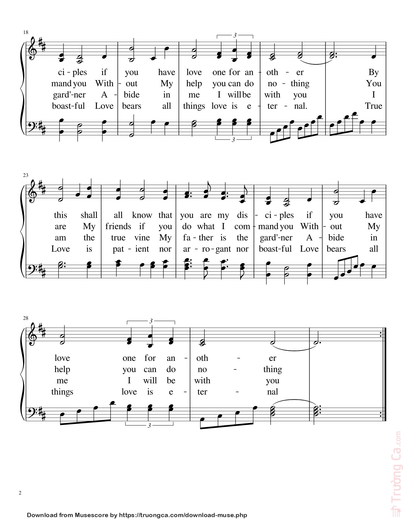 Page 2 of Sheet music PDF A New Commandment Sheet Piano - Hymns