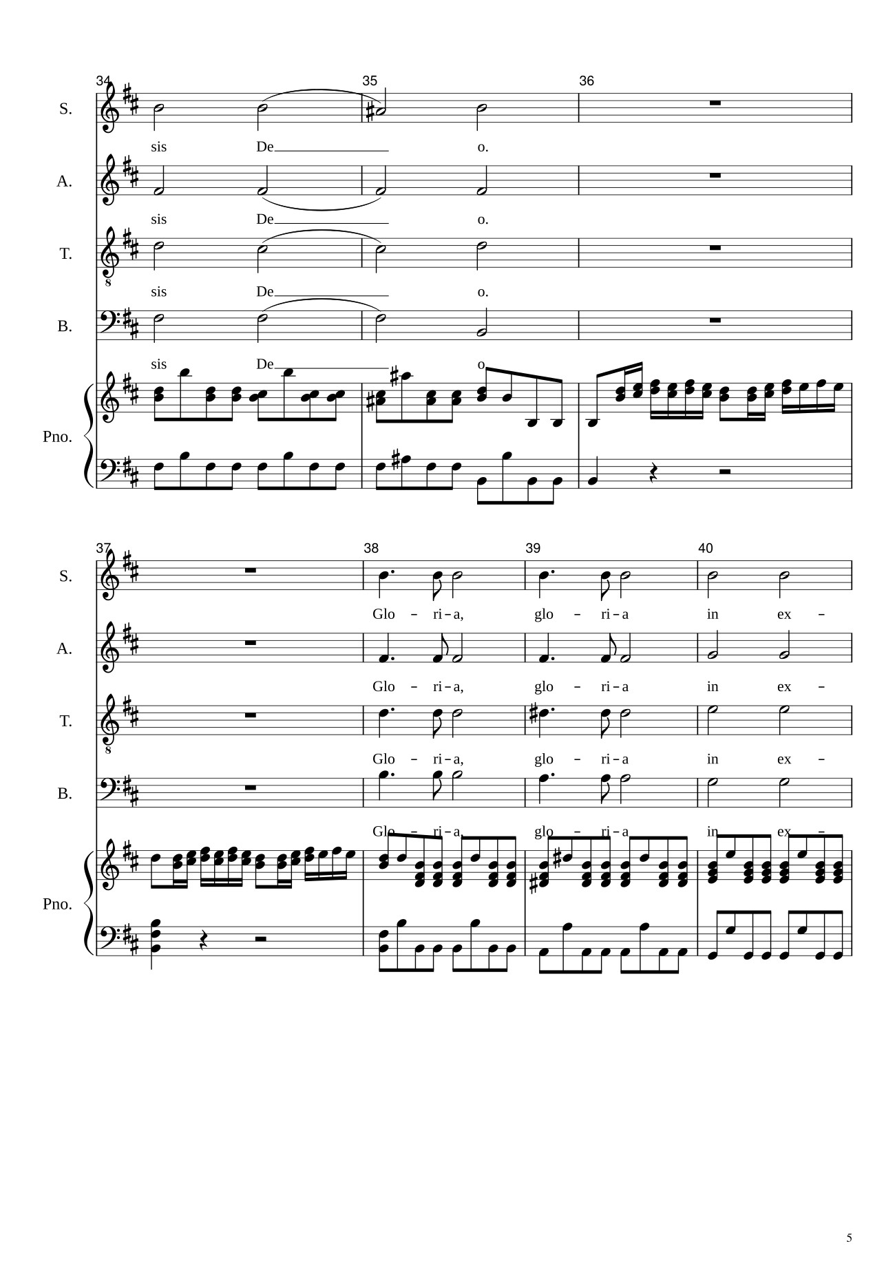Page 5 of Sheet music PDF Gloria in excelsis Deo (SATB) - Antonio Vivaldi