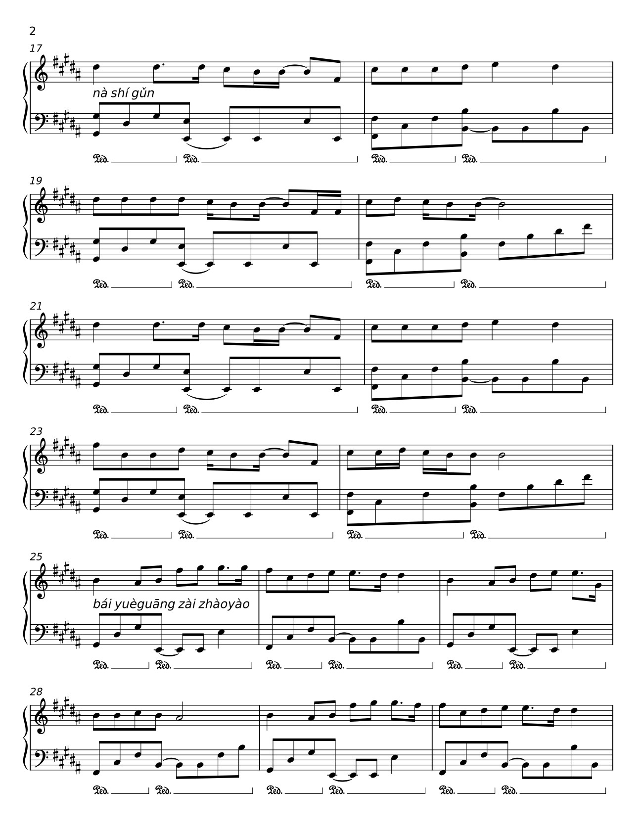 Page 2 of Sheet music PDF Piano Bạch Nguyệt Quang Và No t Chu Sa Sheet Piano - HOAI NAM
