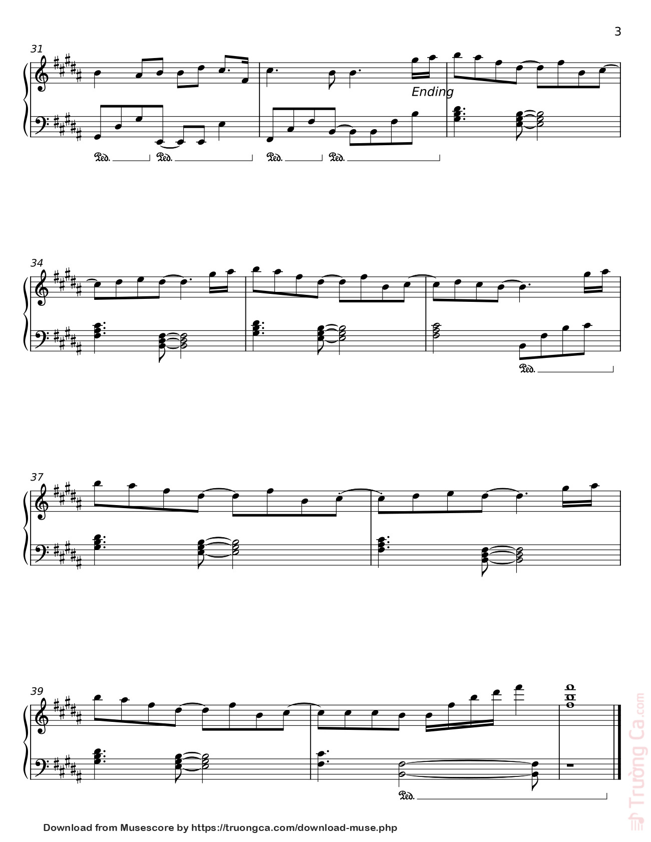 Page 3 of Sheet music PDF Piano Bạch Nguyệt Quang Và No t Chu Sa Sheet Piano - HOAI NAM