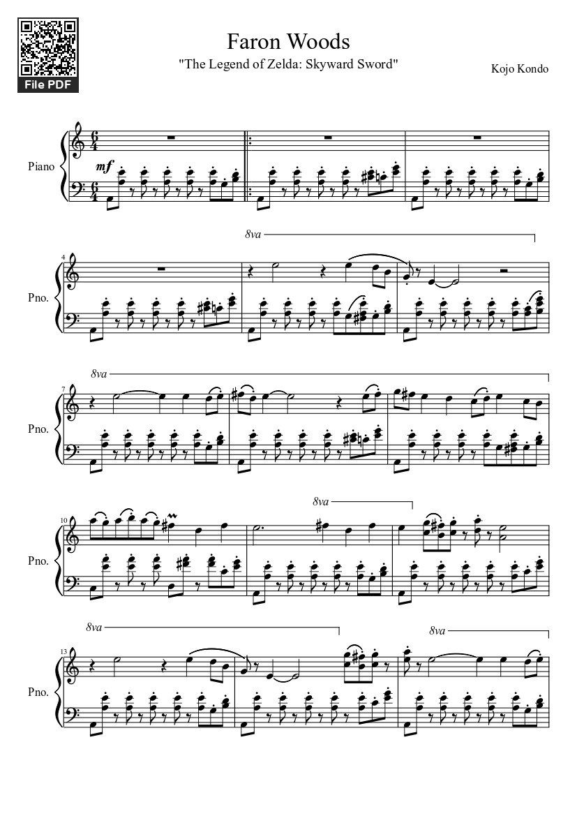 Sheet PDF of Faron Woods Sheet Piano