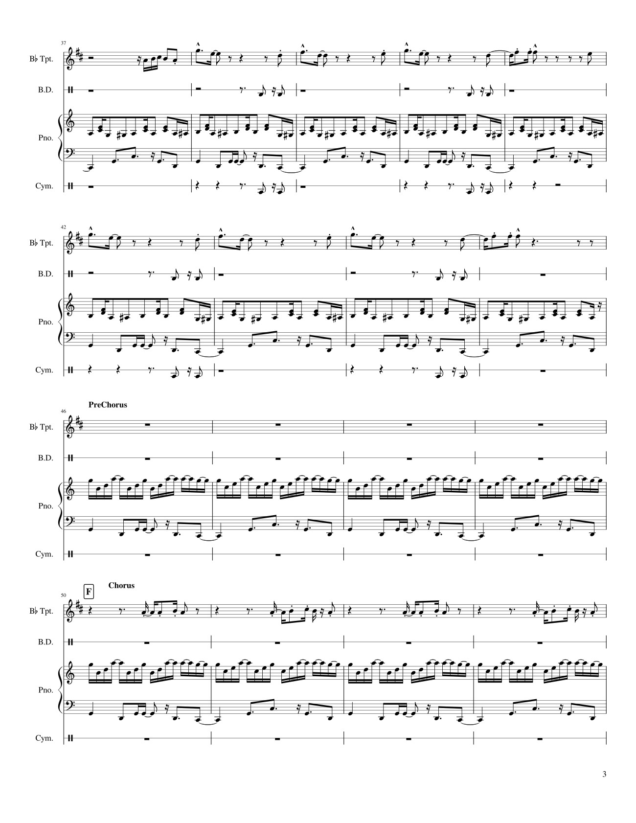 Page 3 of Sheet music PDF El Alacran Sheet Piano - Redhairedlion