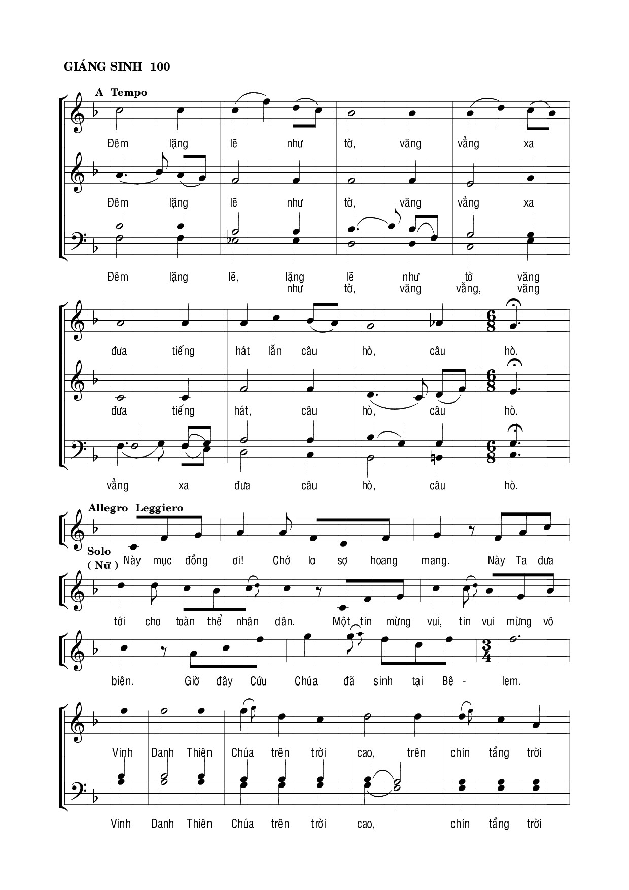 Page 2 of Sheet music PDF Vua Bình Yên - Lm. Hoàng Kim