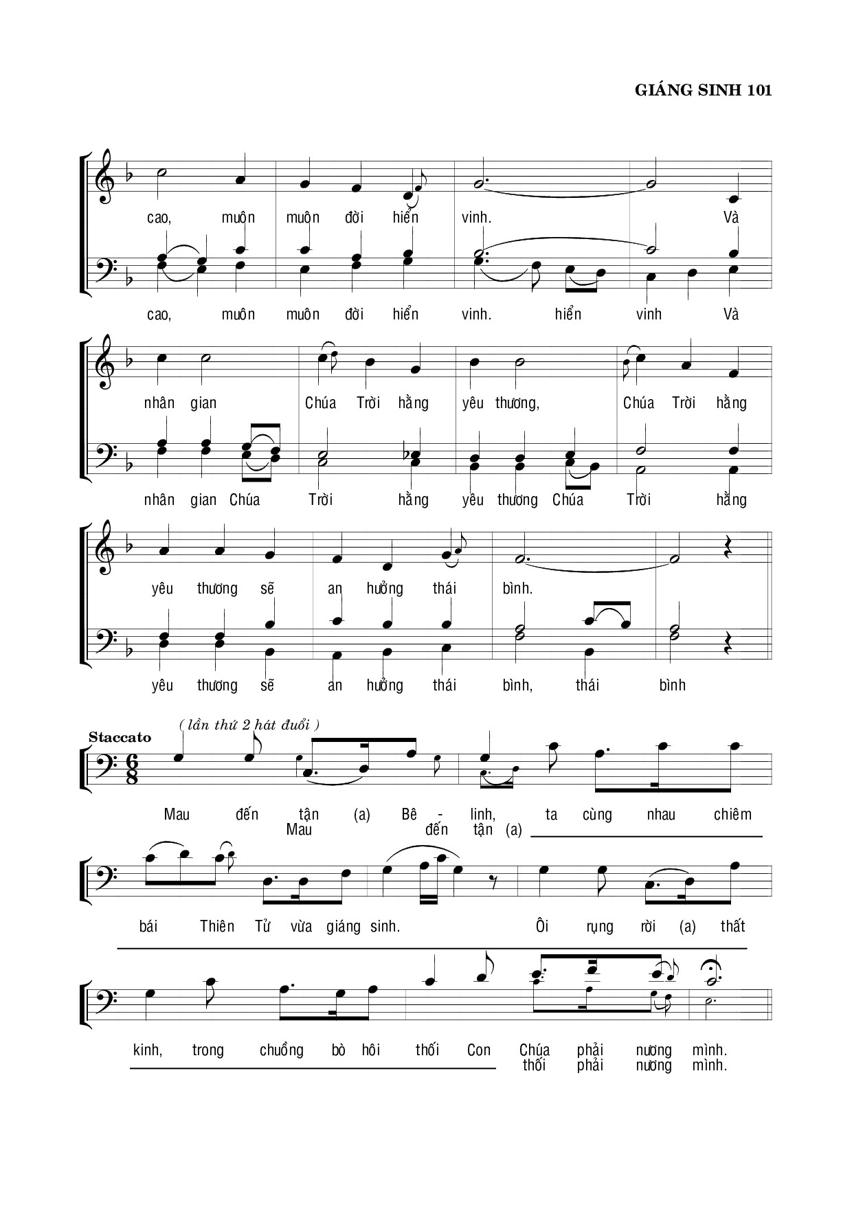 Page 3 of Sheet music PDF Vua Bình Yên - Lm. Hoàng Kim