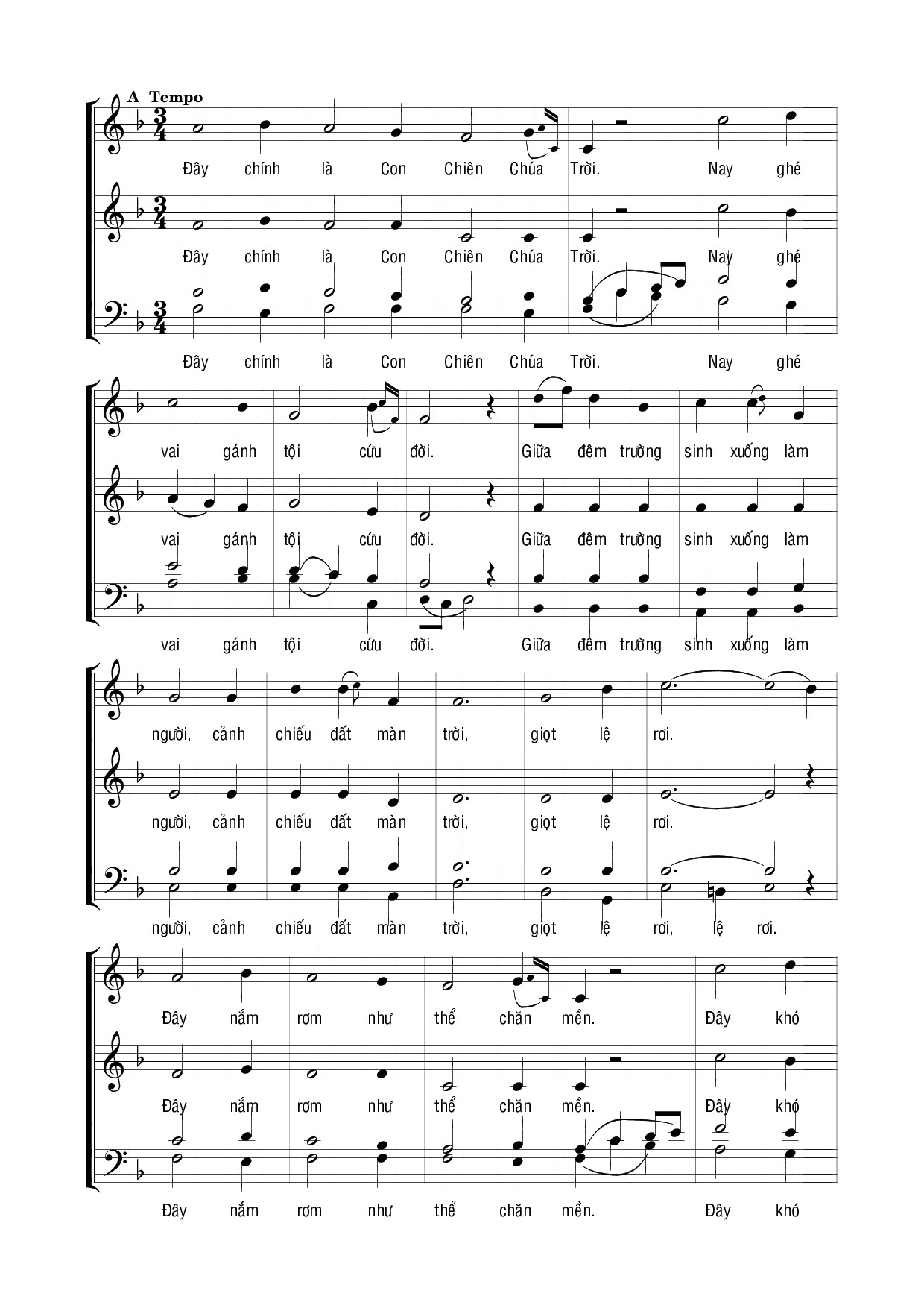 Page 4 of Sheet music PDF Vua Bình Yên - Lm. Hoàng Kim
