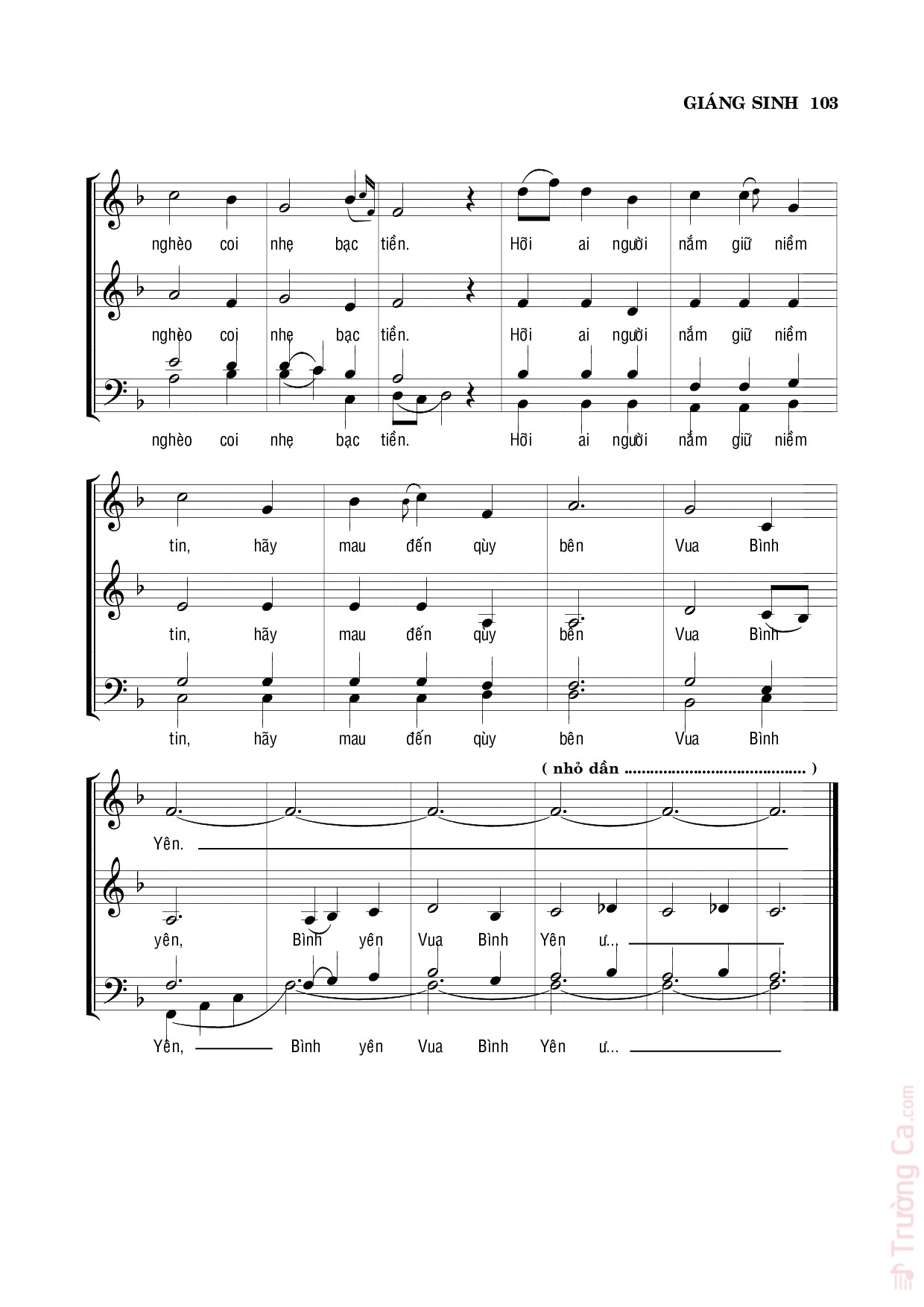 Page 5 of Sheet music PDF Vua Bình Yên - Lm. Hoàng Kim
