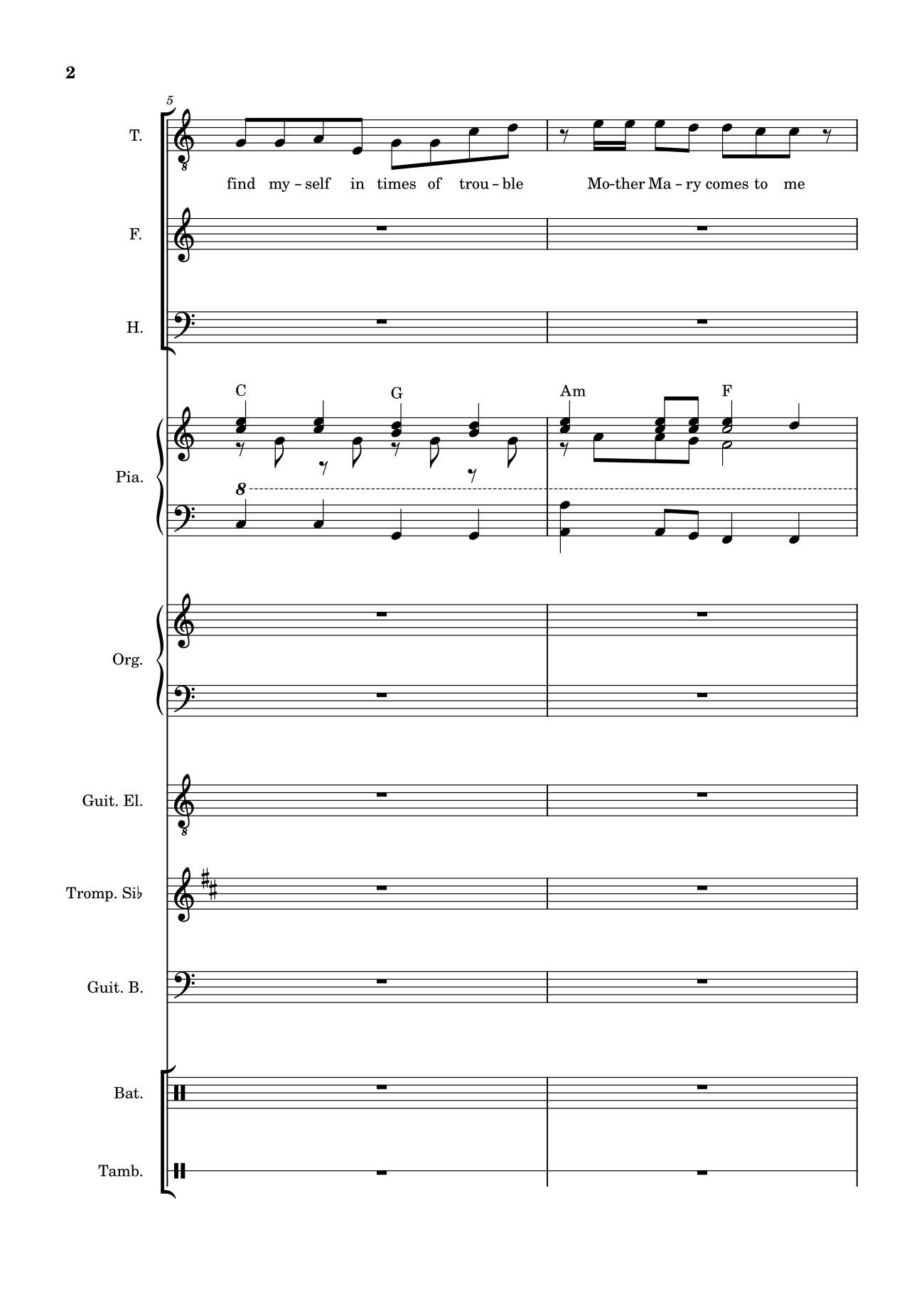 Page 2 of Sheet music PDF Let it be (hợp xướng) - Albert Jean-Paul