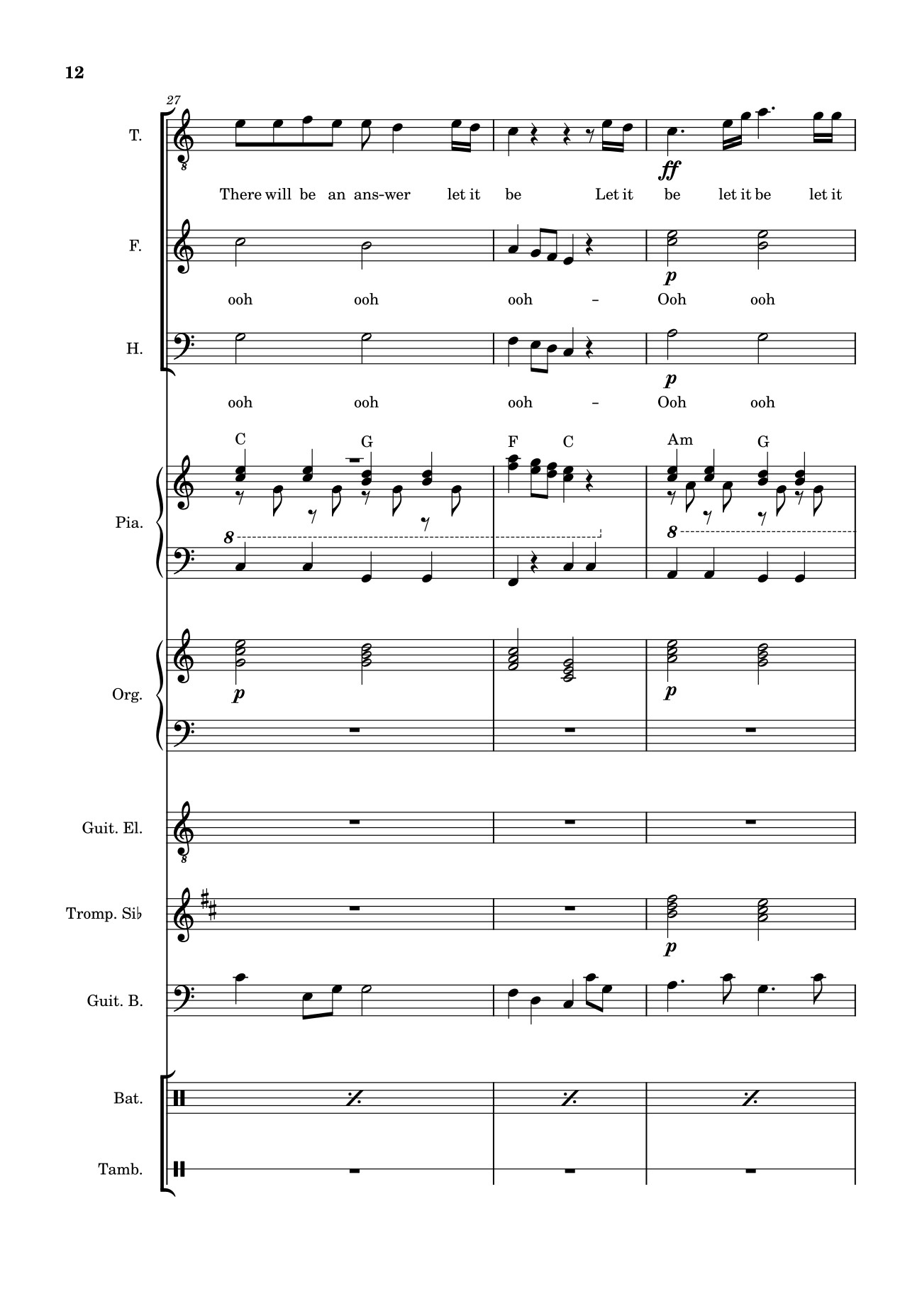 Page 12 of Sheet music PDF Let it be (hợp xướng) - Albert Jean-Paul