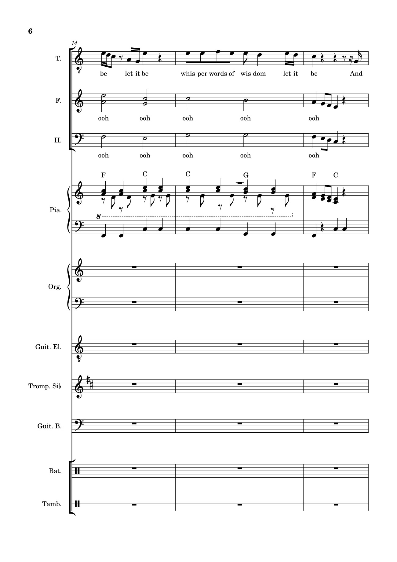 Page 6 of Sheet music PDF Let it be (hợp xướng) - Albert Jean-Paul