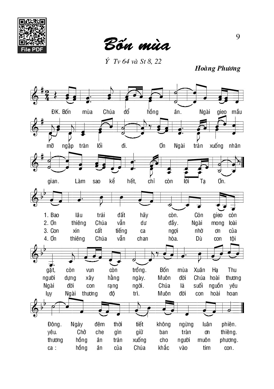 Sheet PDF of Bốn mùa (Tv 64)