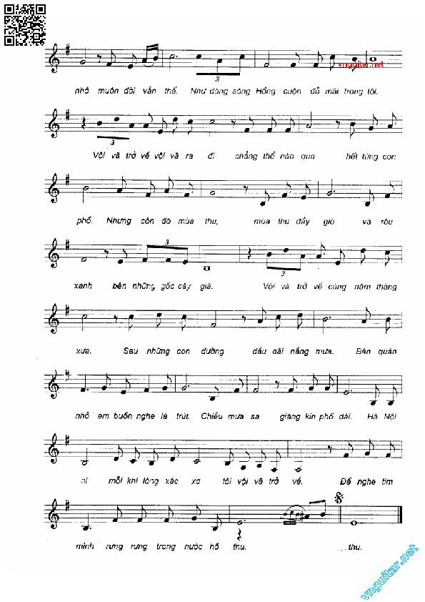 Page 2 of Sheet music PDF Hà Nội ngày trở về - Phú Quang