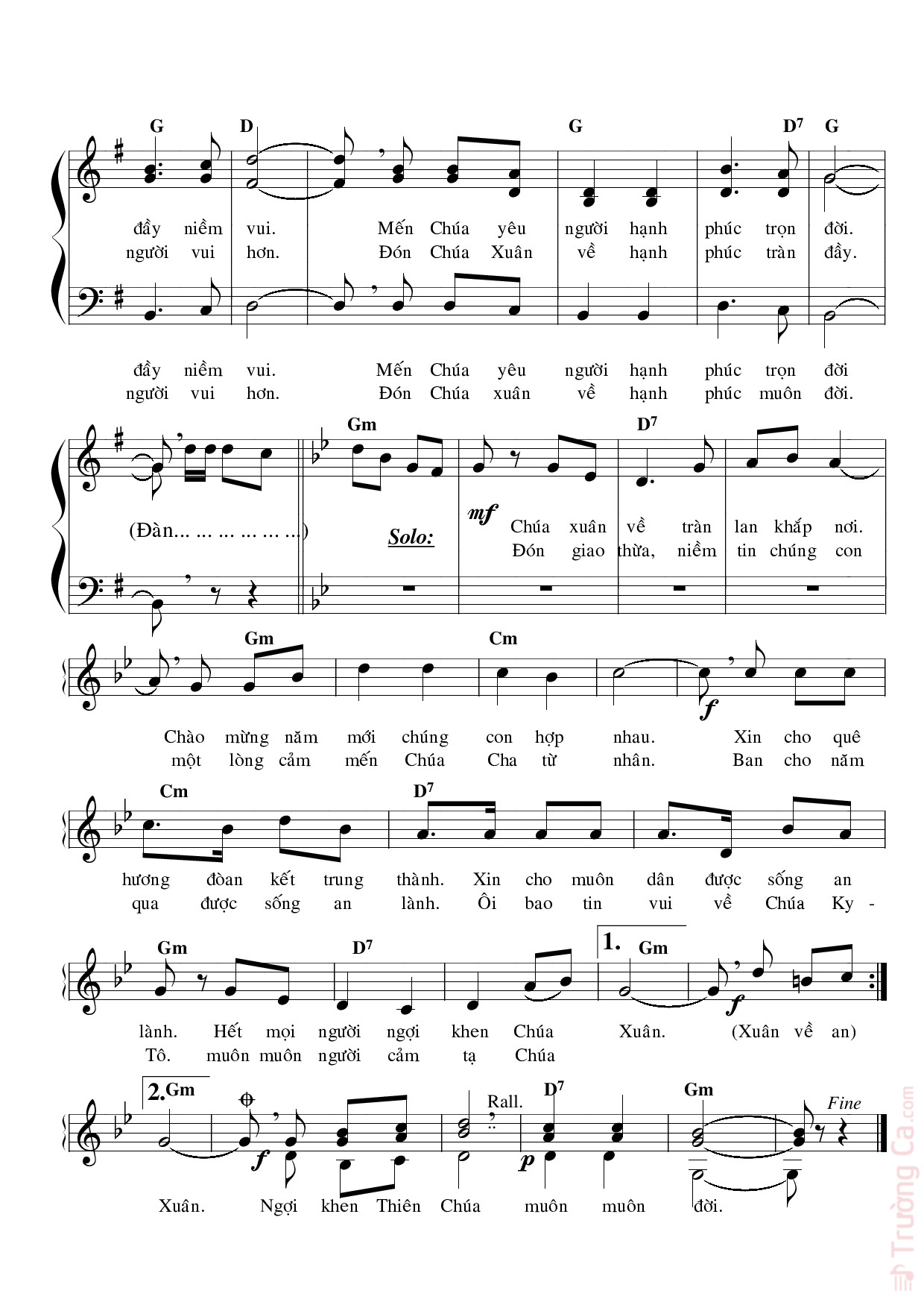 Page 3 of Sheet music PDF Cảm tạ Chúa Xuân - Quang Huy