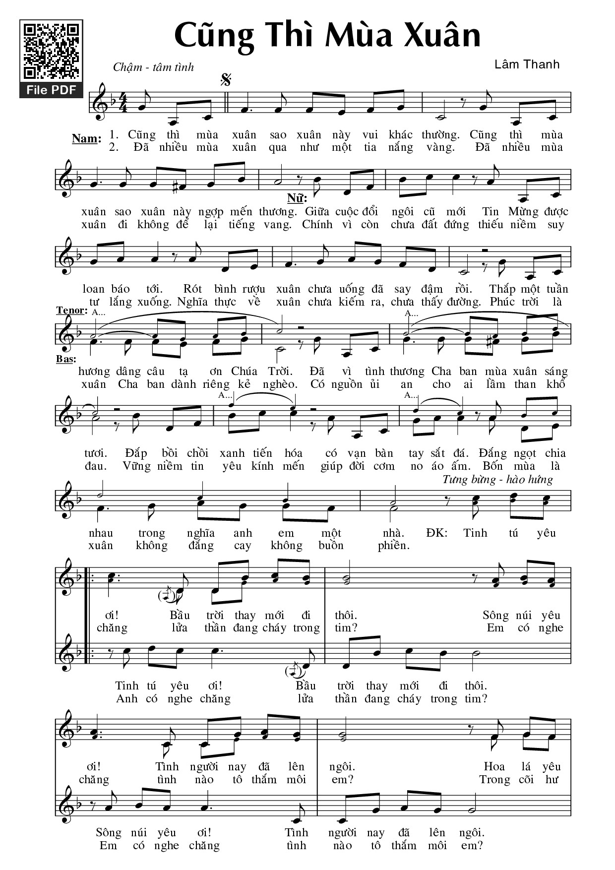 Sheet PDF of Cũng thì mùa xuân