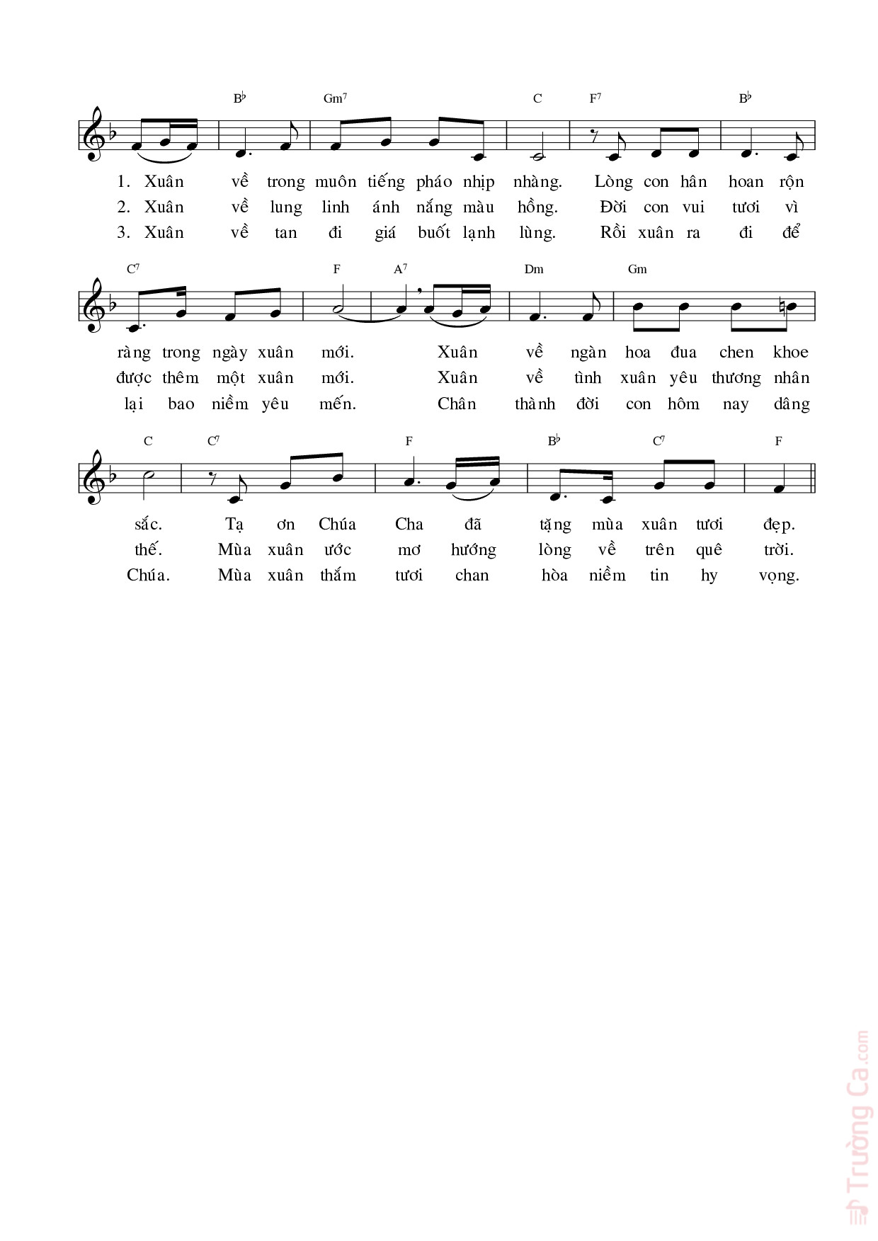 Page 2 of Sheet music PDF Chào mùa xuân mới - Vũ Đình Ân