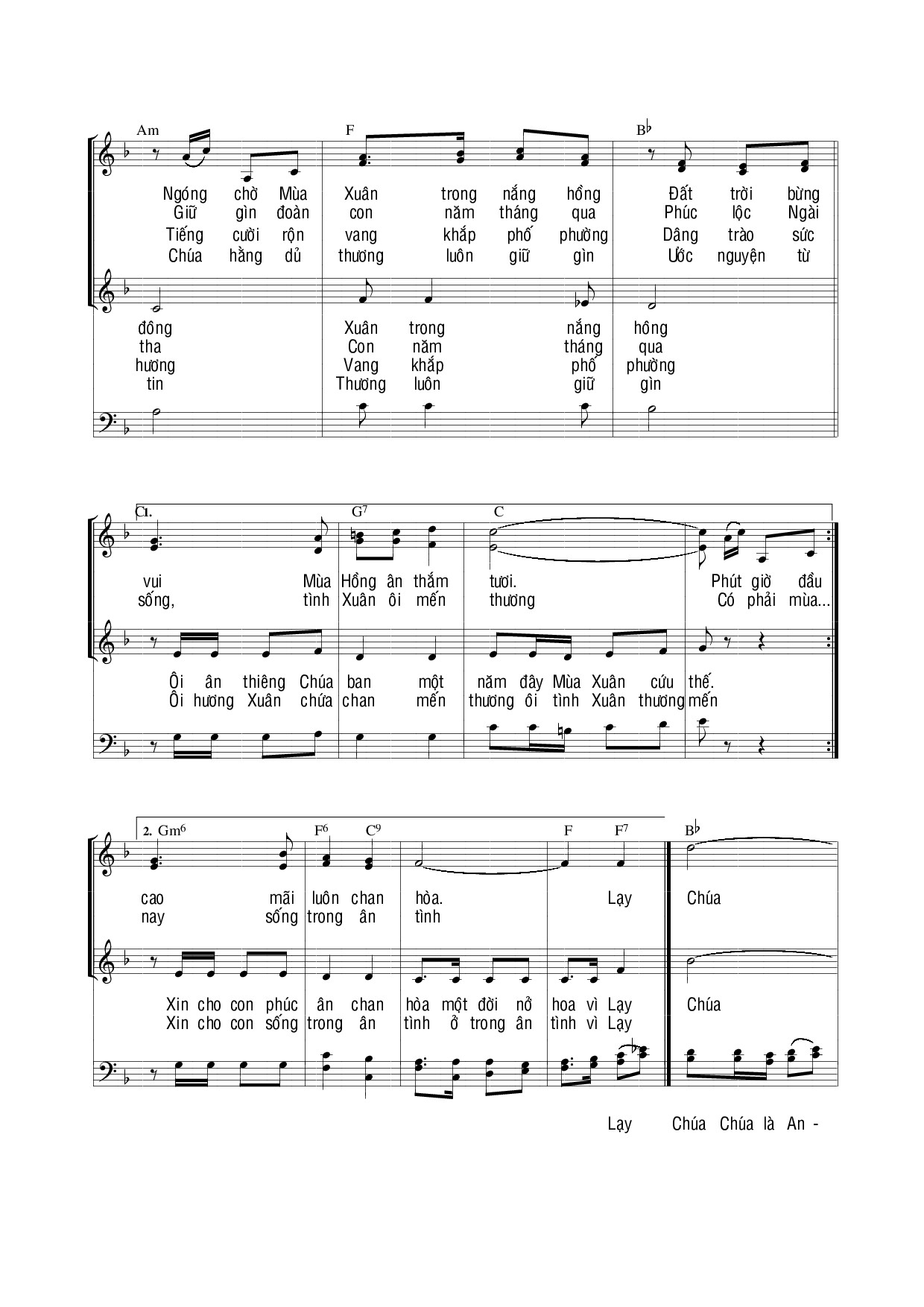 Page 2 of Sheet music PDF Chúa chính là mùa xuân - Thế Thông
