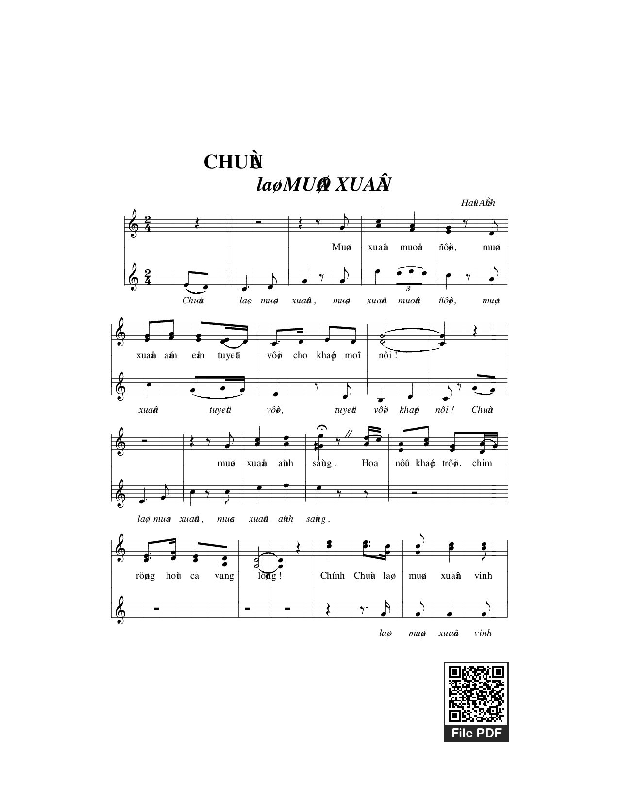 Sheet PDF of Chúa là mùa xuân
