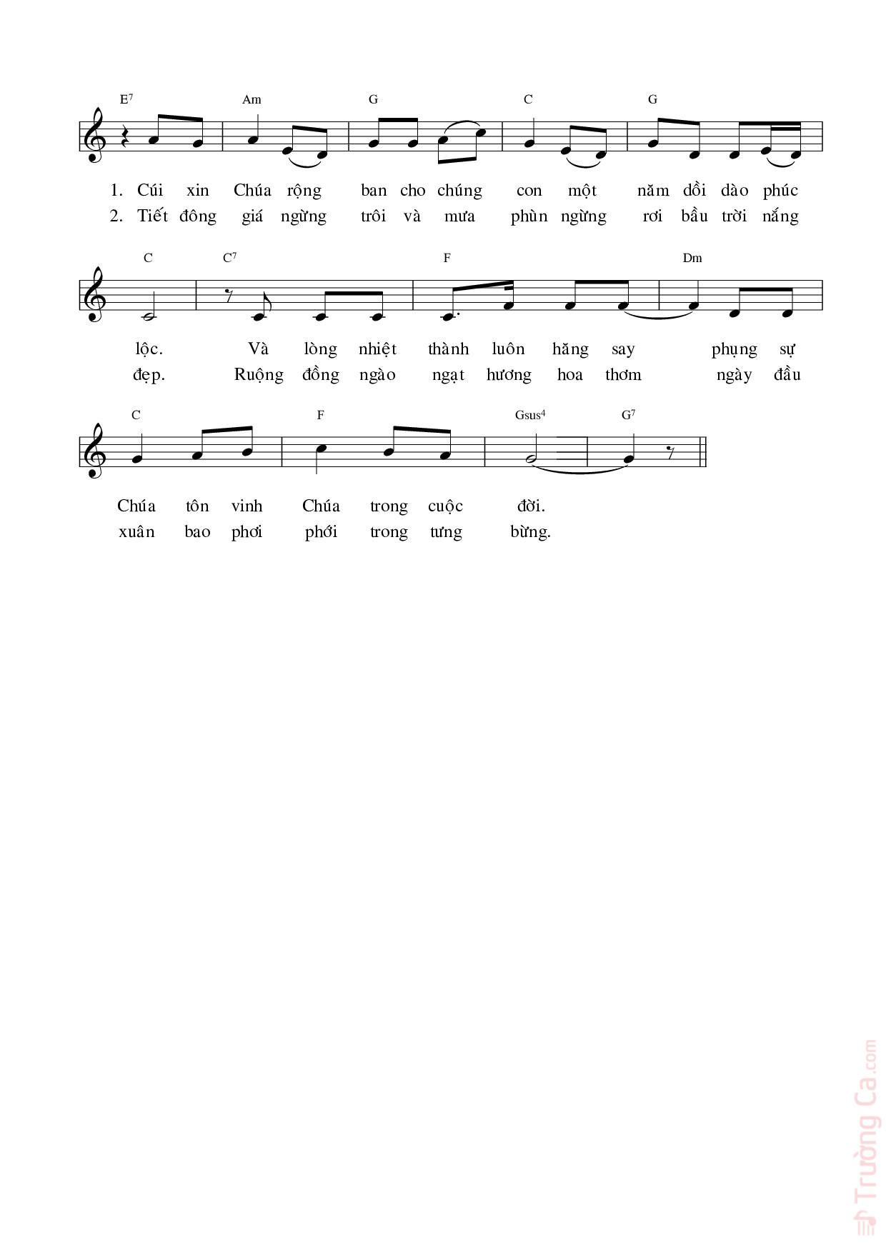 Page 2 of Sheet music PDF Chúa mùa xuân - Vũ Đình Ân