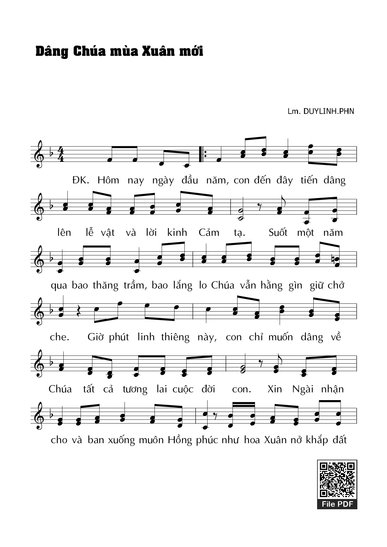 Dâng Chúa mùa xuân mới