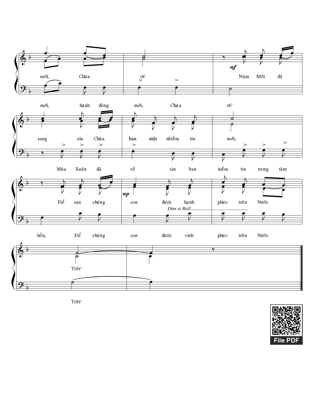 Page 2 of Sheet music PDF Dâng Chúa mùa xuân mới - Nguyên Kha