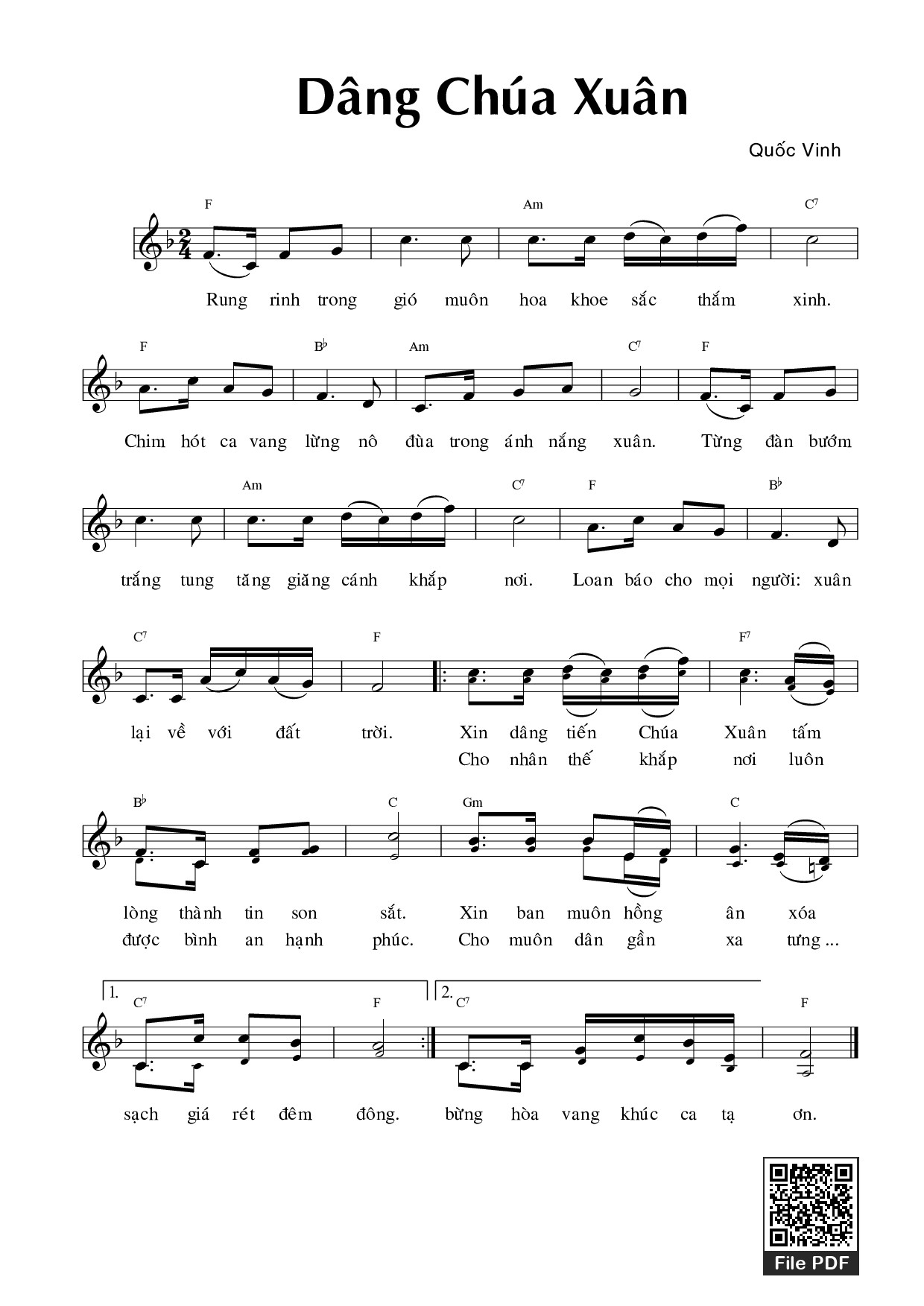 Dâng Chúa Xuân - Quốc Vinh