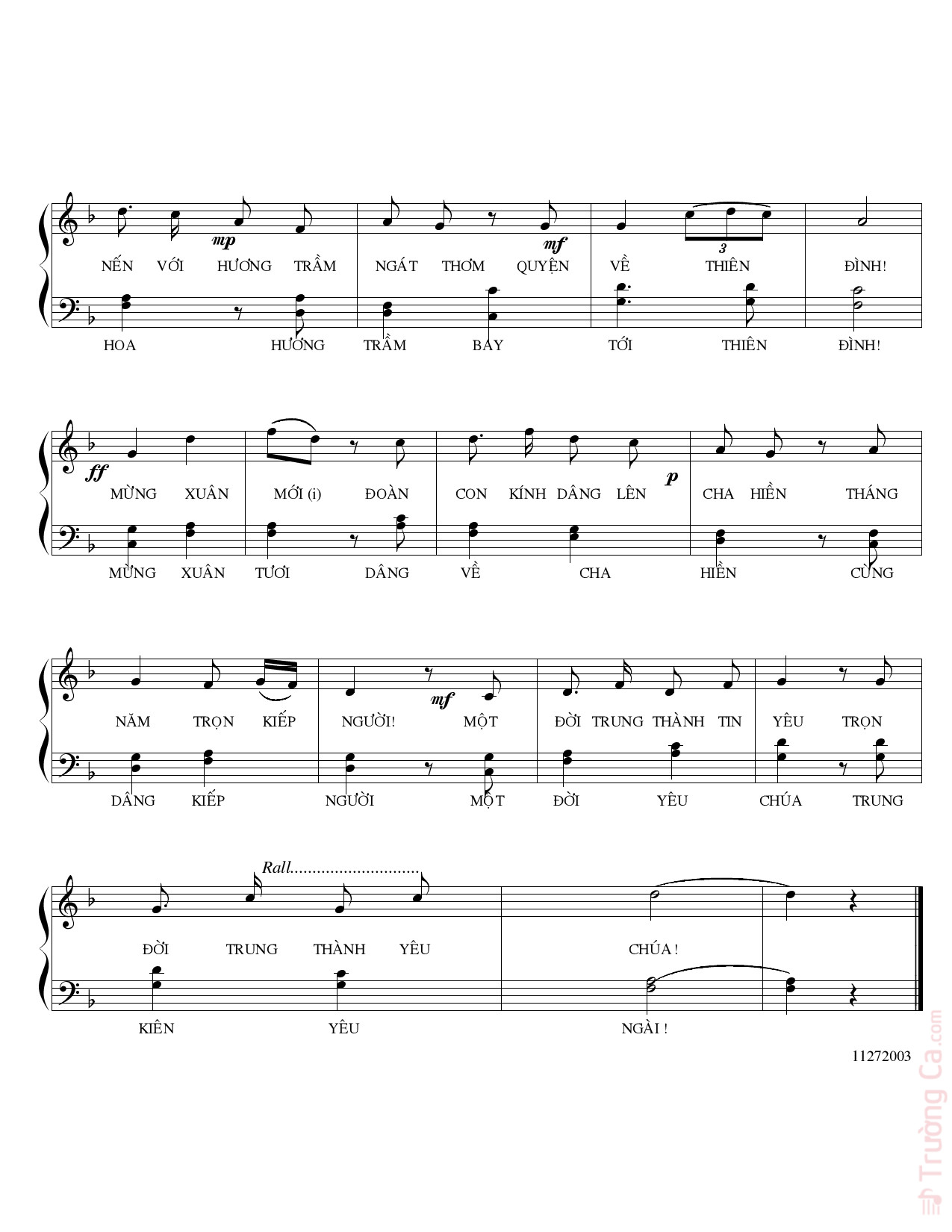 Page 2 of Sheet music PDF Dâng Chúa xuân tươi - Nguyên Kha