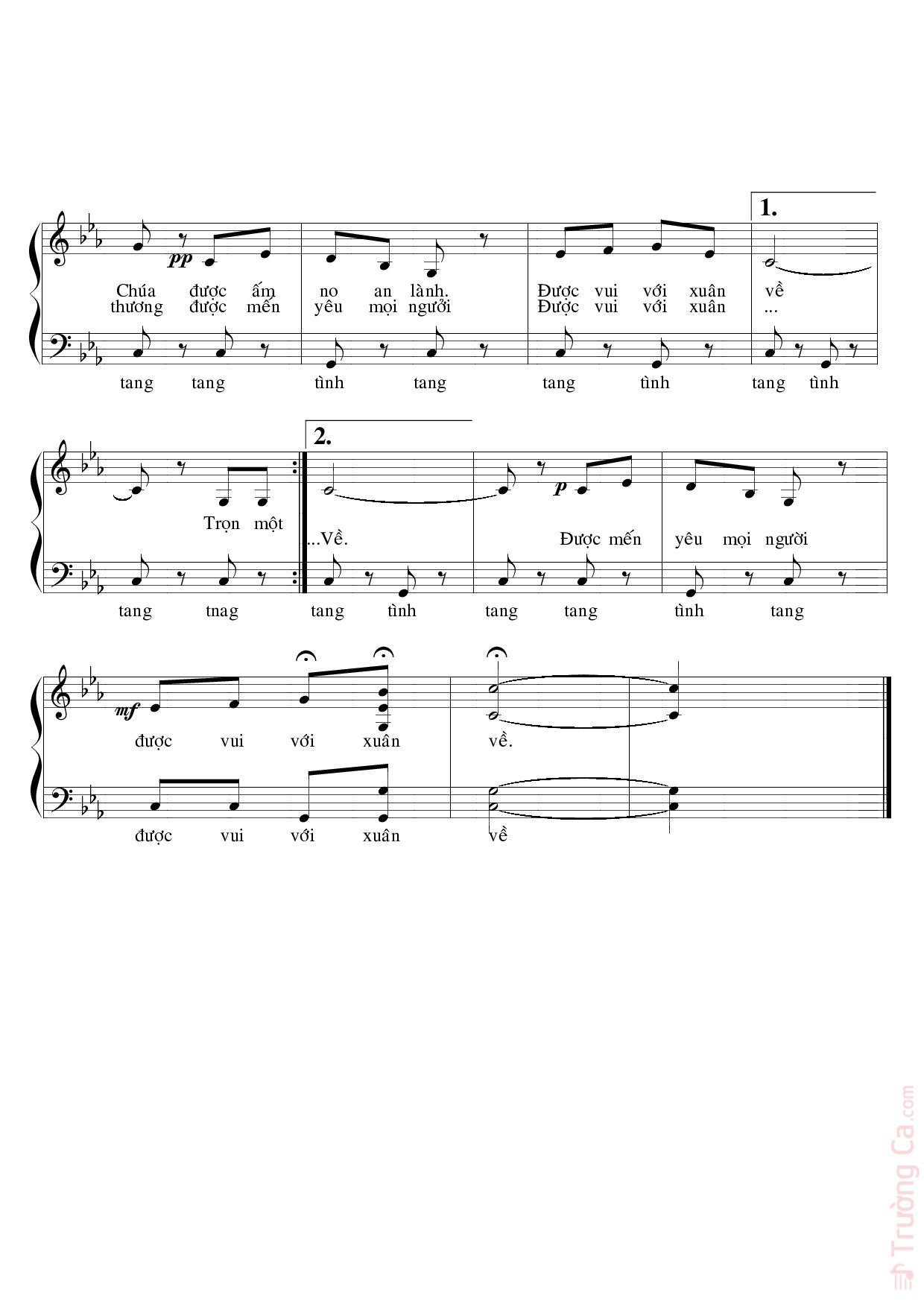 Page 2 of Sheet music PDF Đầu xuân con dâng - Quang Huy