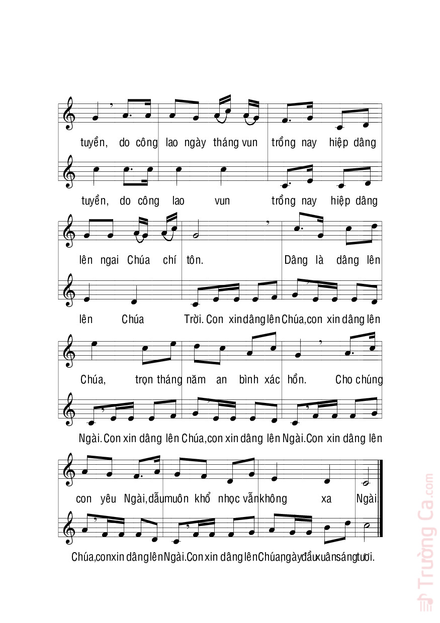 Page 2 of Sheet music PDF Đầu xuân dâng Chúa - La Thập Tự