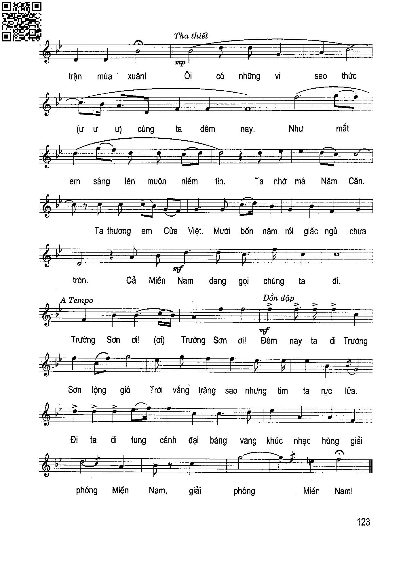 Page 2 of Sheet music PDF Bài ca Trường Sơn - Trần Chung