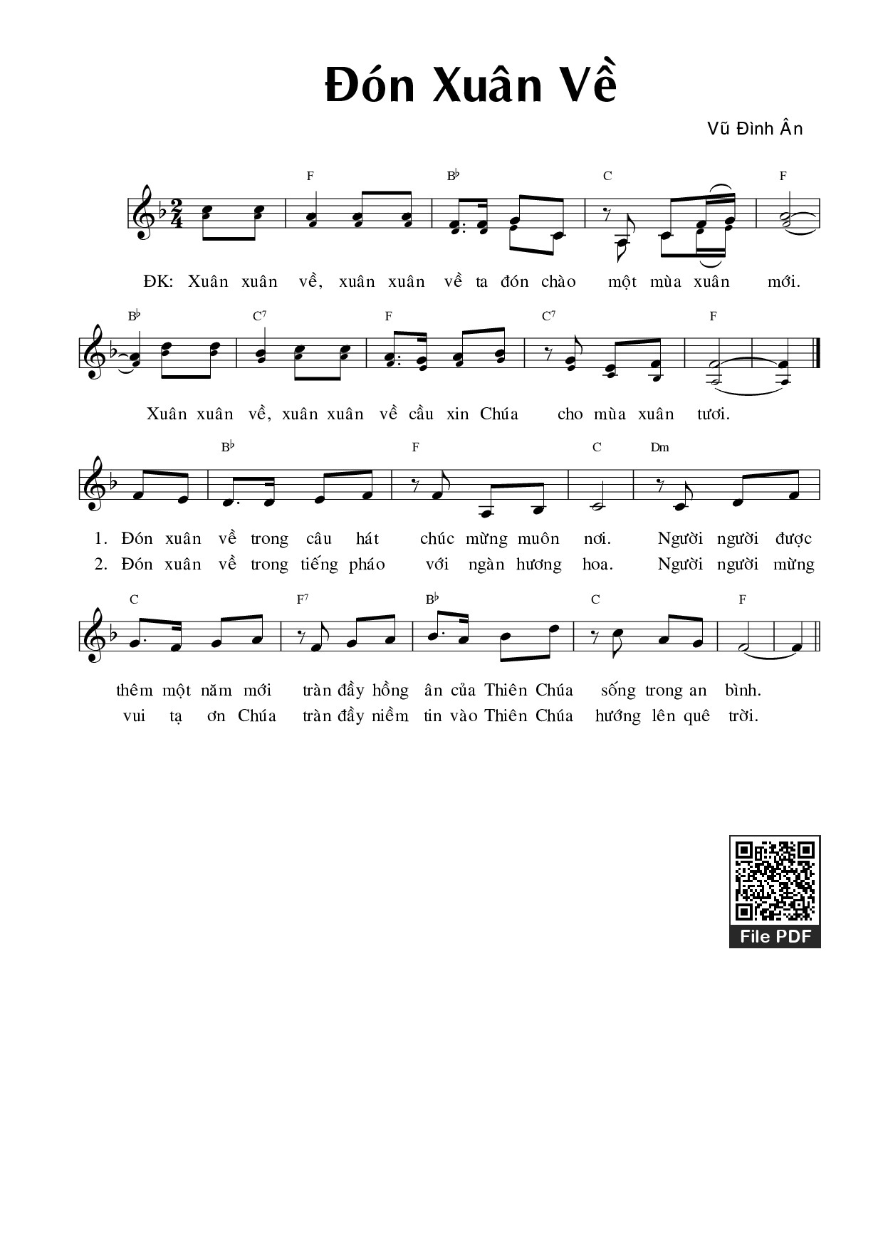 Sheet PDF of Đón xuân về