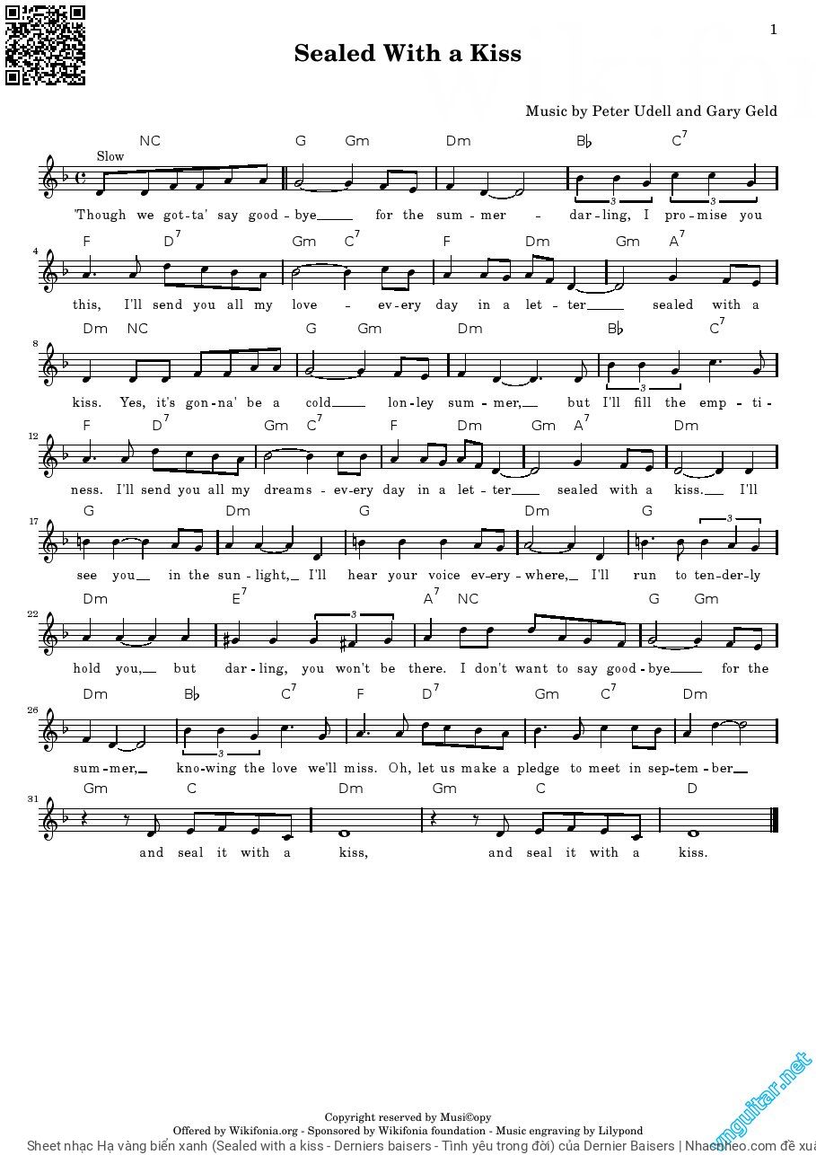 Page 5 of Sheet music PDF Hạ vàng biển xanh (Sealed with a kiss - Derniers baisers - Tình yêu trong đời) - Dernier Baisers