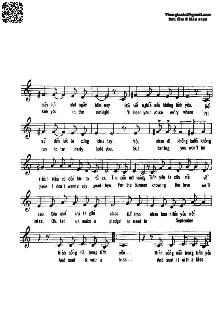 Page 7 of Sheet music PDF Hạ vàng biển xanh (Sealed with a kiss - Derniers baisers - Tình yêu trong đời) - Dernier Baisers