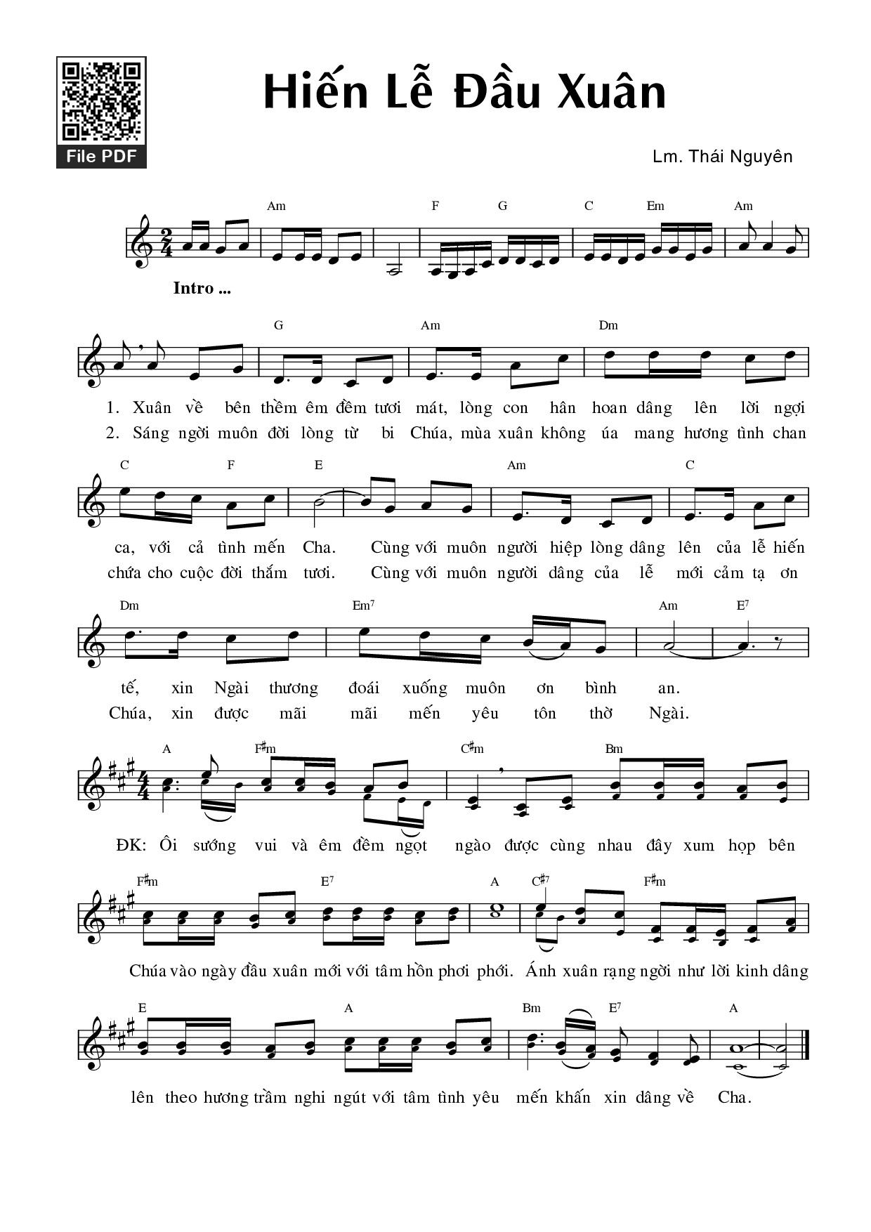 Sheet PDF of Hiến lễ đầu xuân