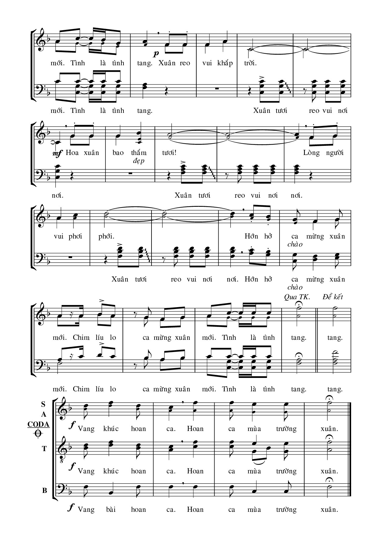 Page 2 of Sheet music PDF Hoan ca mùa trường xuân - Hải Linh