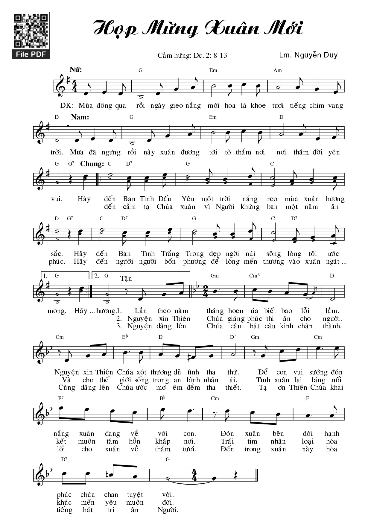 Sheet PDF of Họp mừng xuân mới