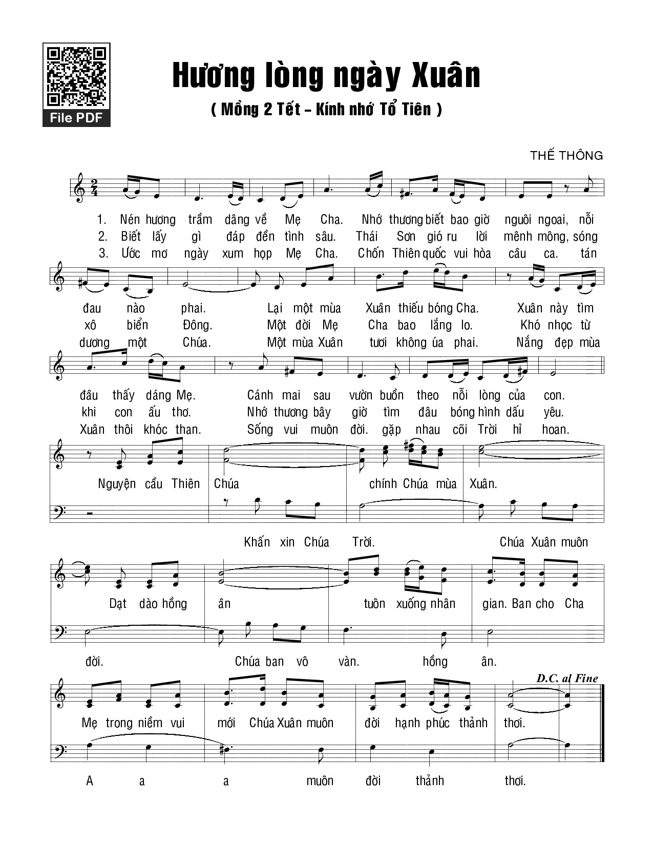 Sheet PDF of Hương lòng ngày xuân