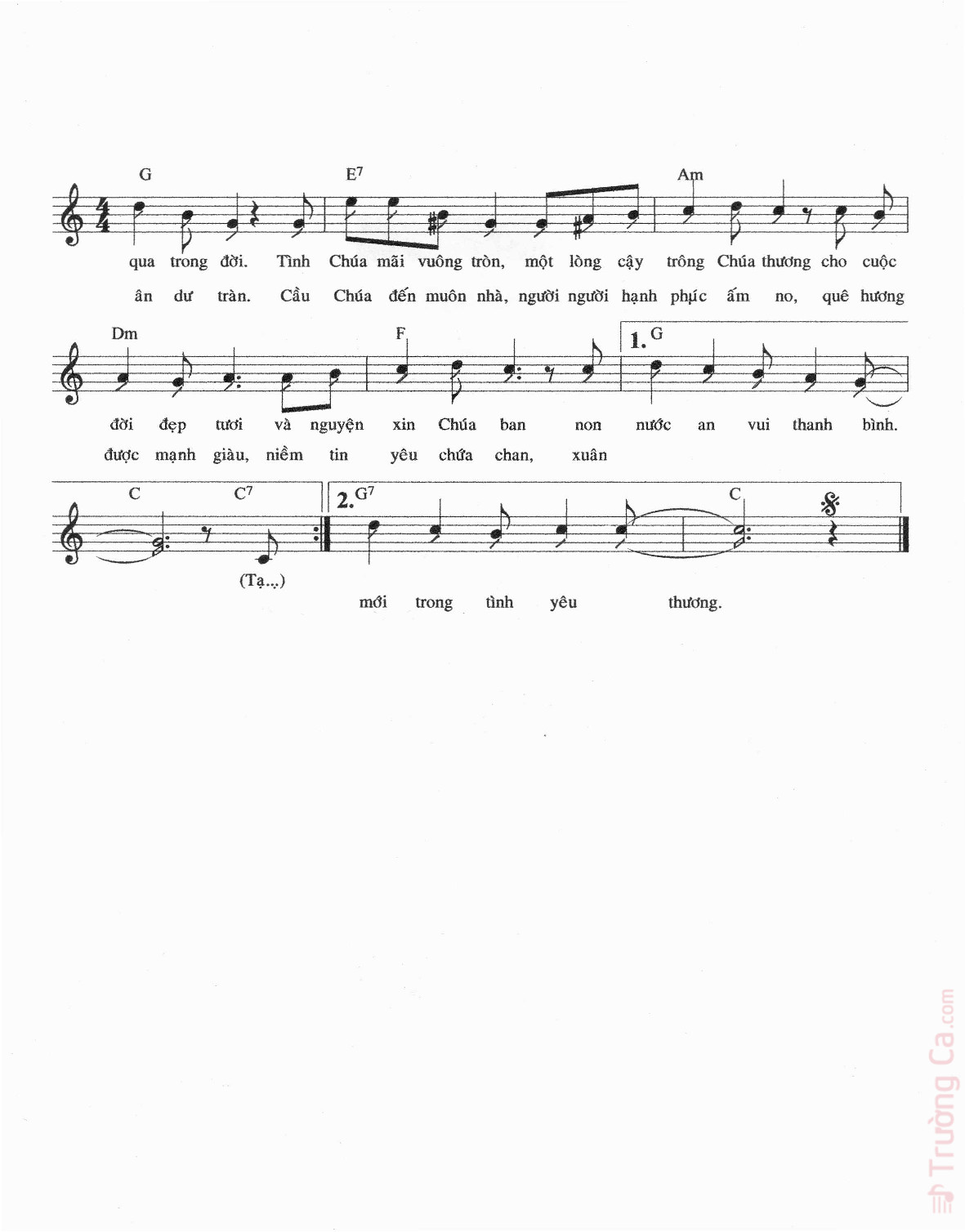 Page 2 of Sheet music PDF Khúc tình ca ngày xuân - Lê Tín
