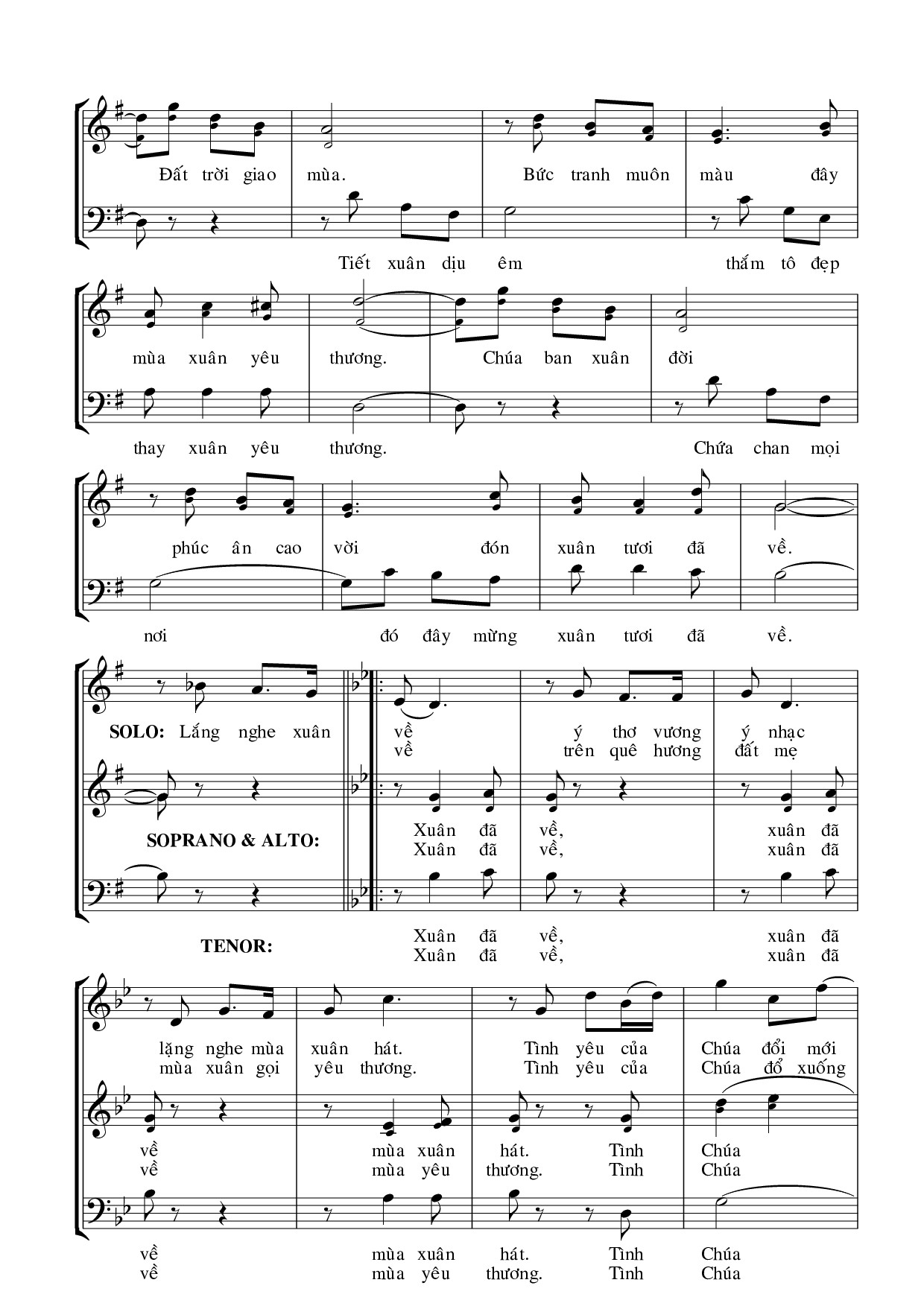 Page 2 of Sheet music PDF Lắng nghe xuân về - Nam Sơn