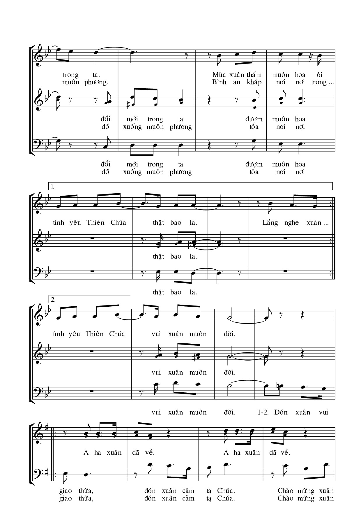 Page 3 of Sheet music PDF Lắng nghe xuân về - Nam Sơn