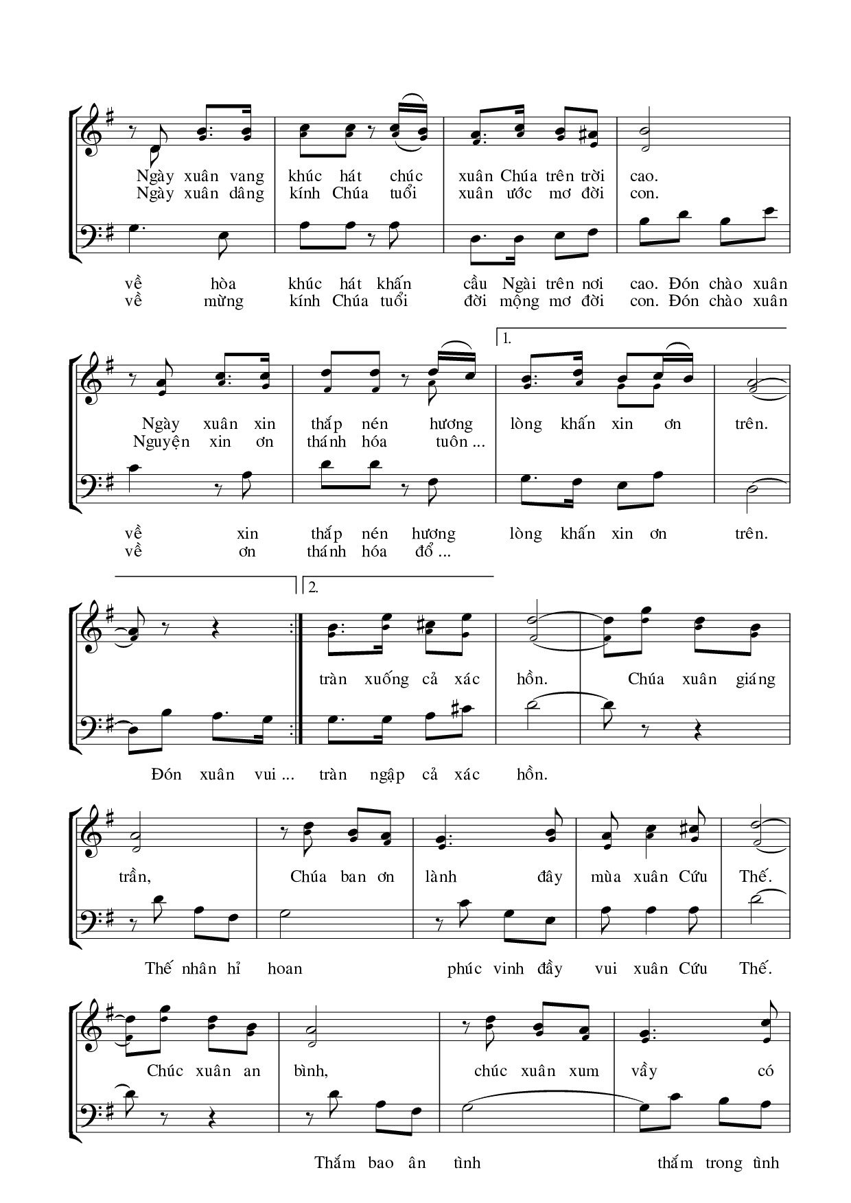 Page 4 of Sheet music PDF Lắng nghe xuân về - Nam Sơn
