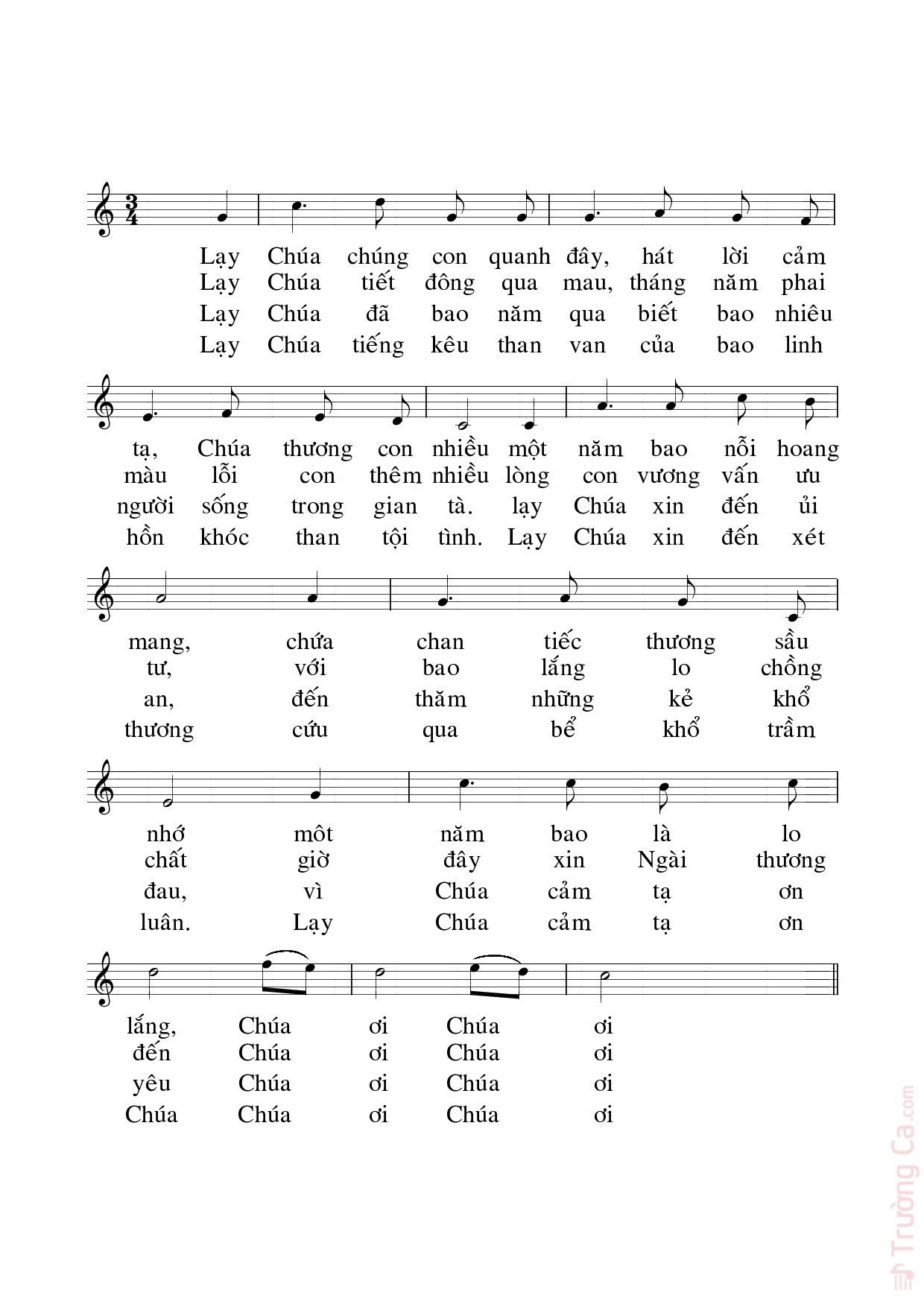 Page 2 of Sheet music PDF Lạy Chúa một năm qua - 