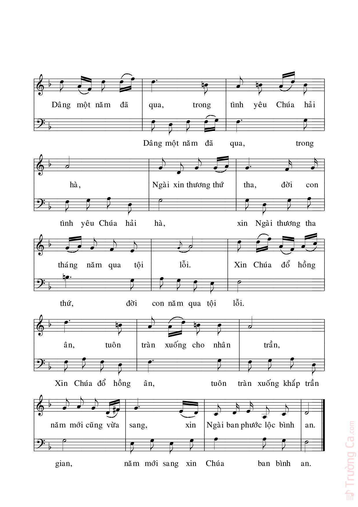Page 2 of Sheet music PDF Lễ dâng đầu năm - Xuân Đàn