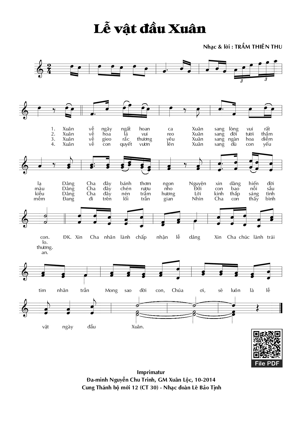 Sheet PDF of Lễ vật đầu xuân