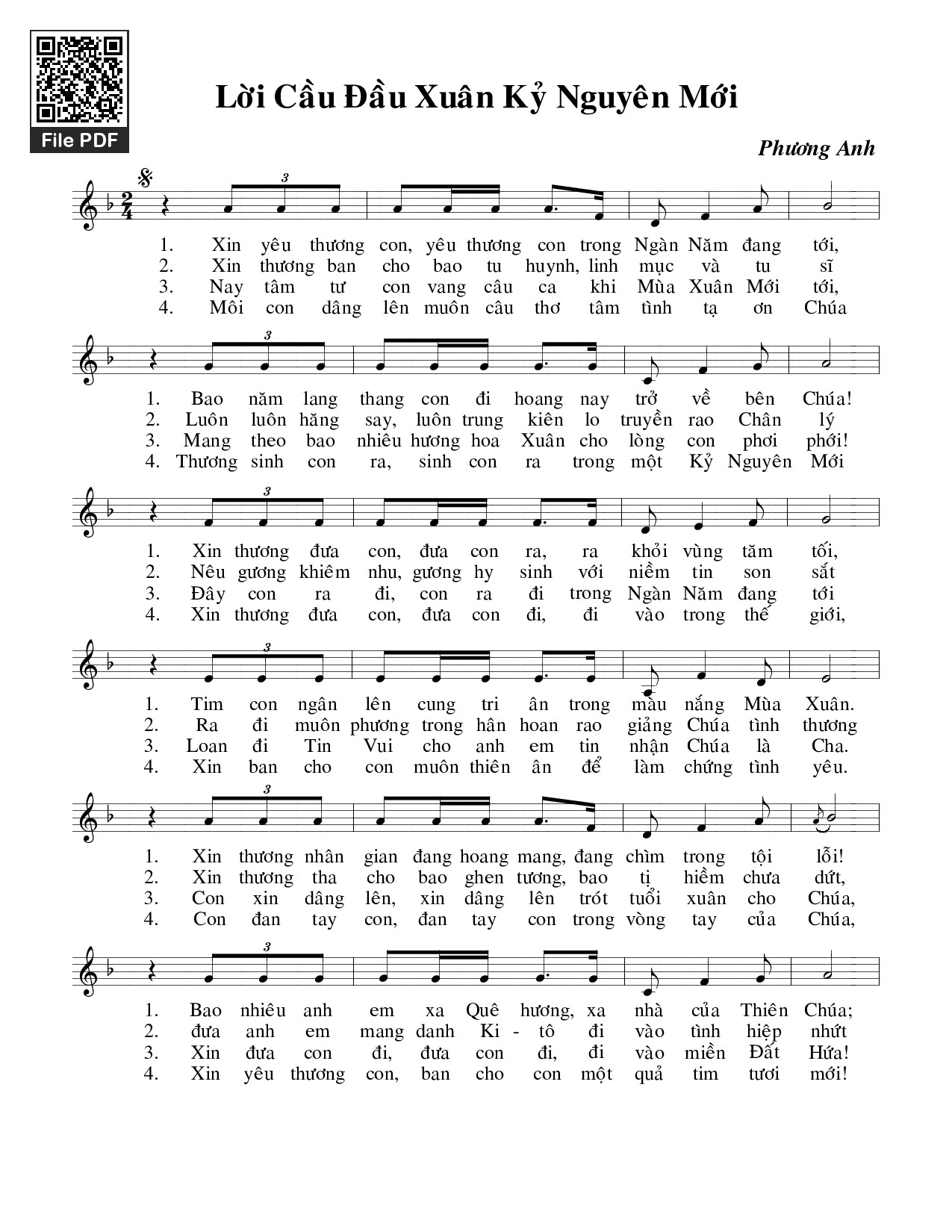 Sheet PDF of Lời cầu đầu xuân kỷ nguyên mới