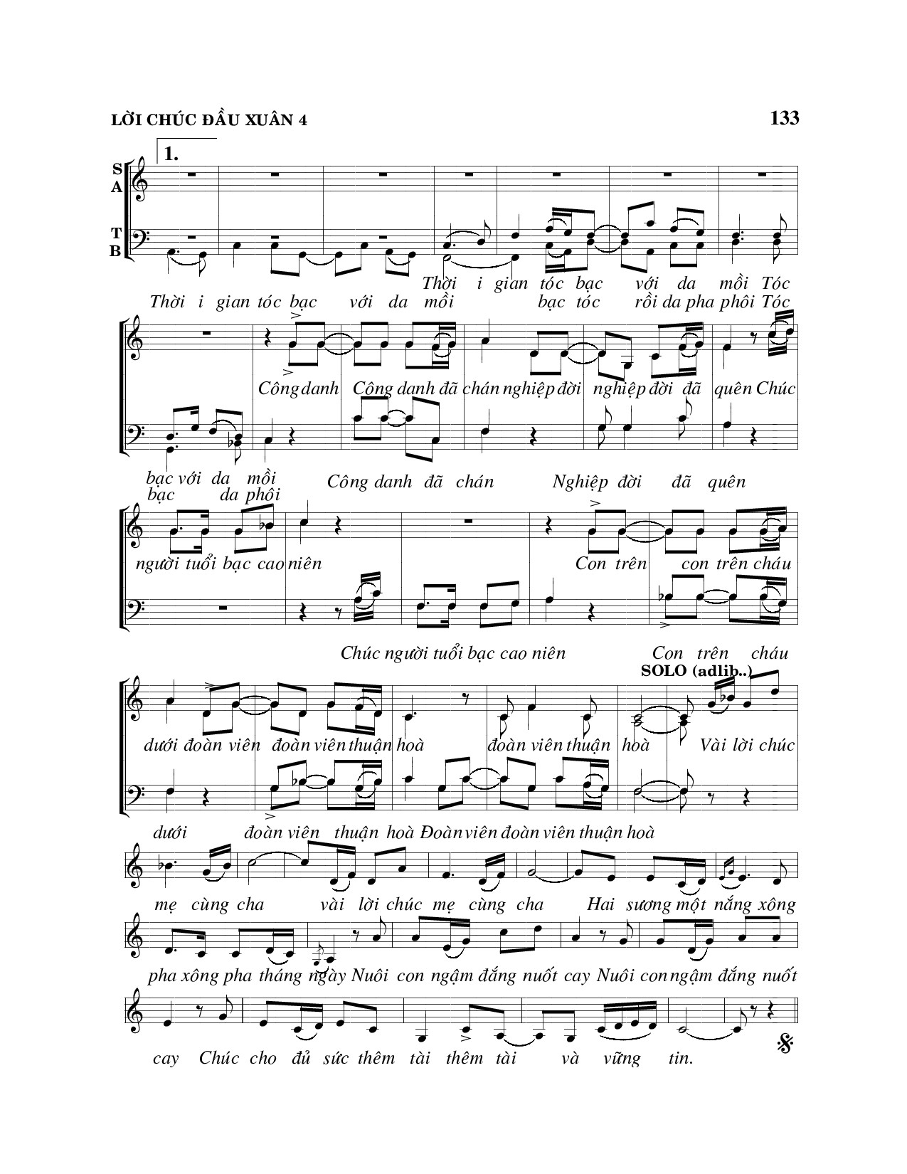 Page 4 of Sheet music PDF Lời chúc đầu xuân - Viết Chung