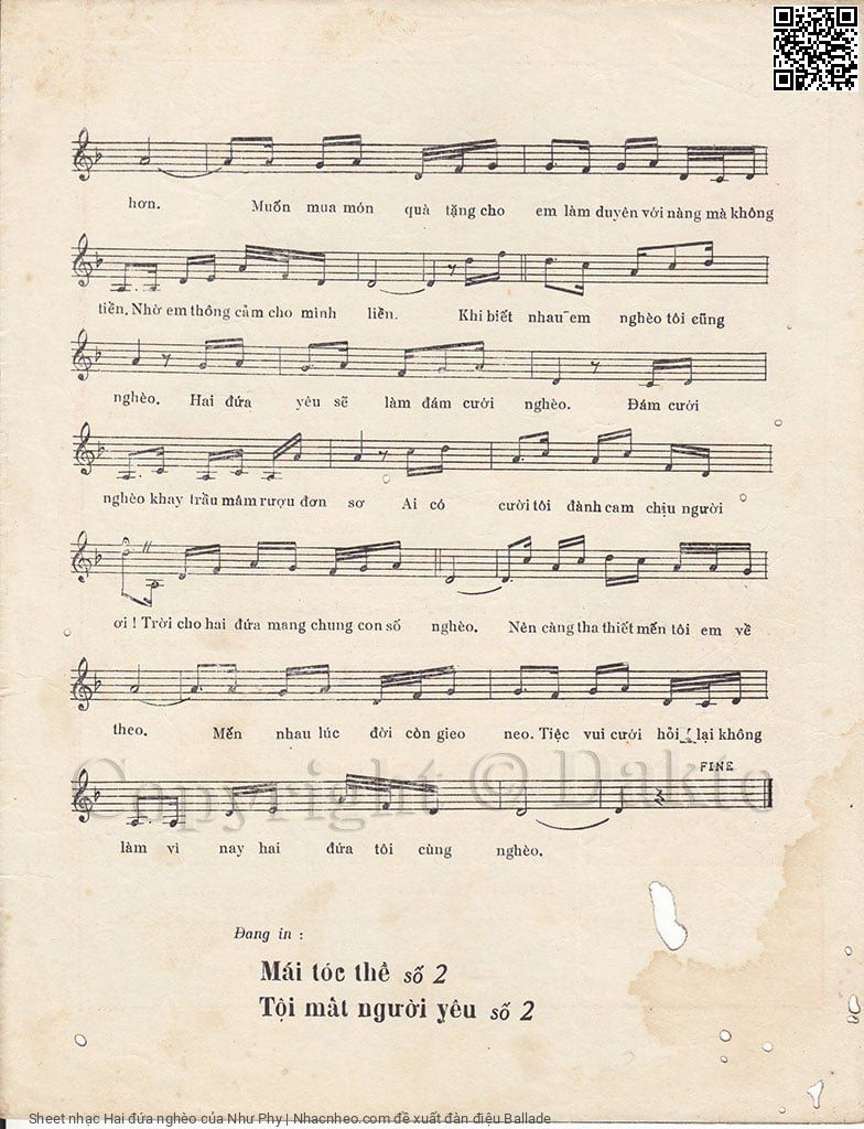 Page 3 of Sheet music PDF Hai đứa nghèo - Như Phy