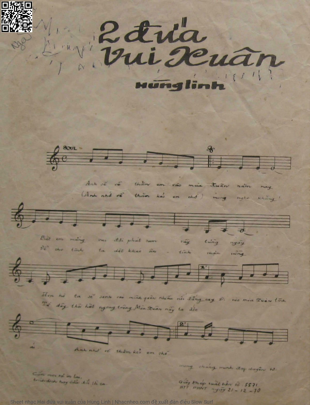 Page 2 of Sheet music PDF Hai đứa vui xuân - Hùng Linh