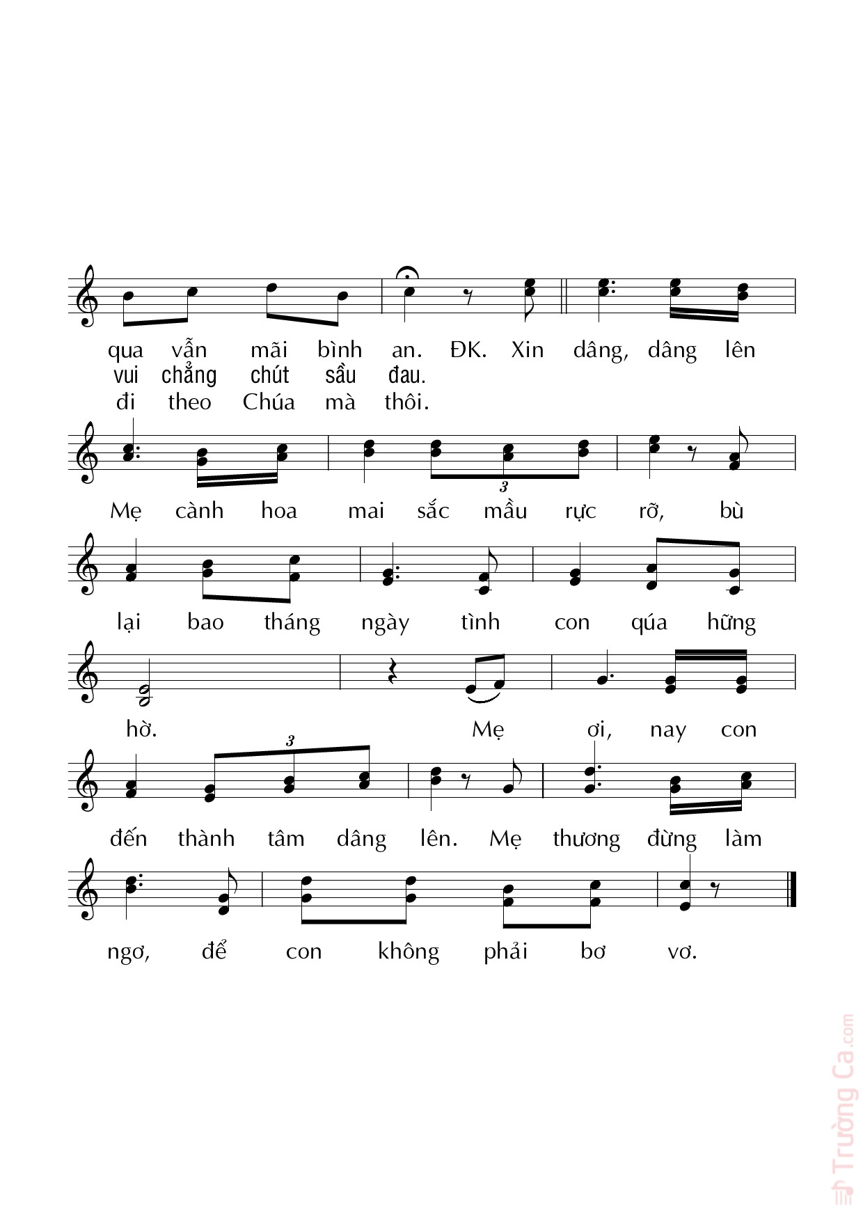 Page 2 of Sheet music PDF Mùa xuân bên Mẹ - Duy Linh PHN
